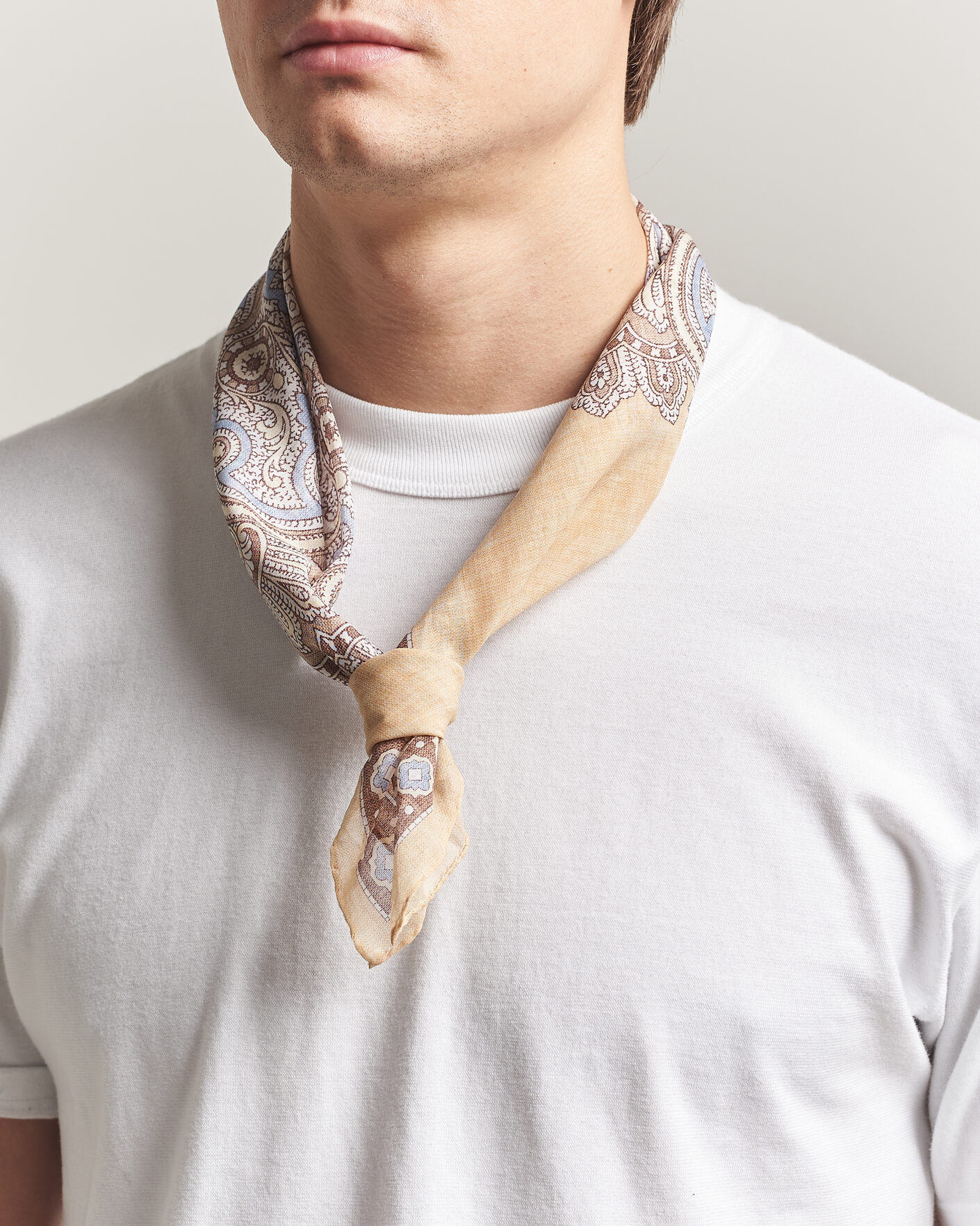 Herr | Scarves | Amanda Christensen | Cotton Voilé Large Paisley Bandana Yellow
