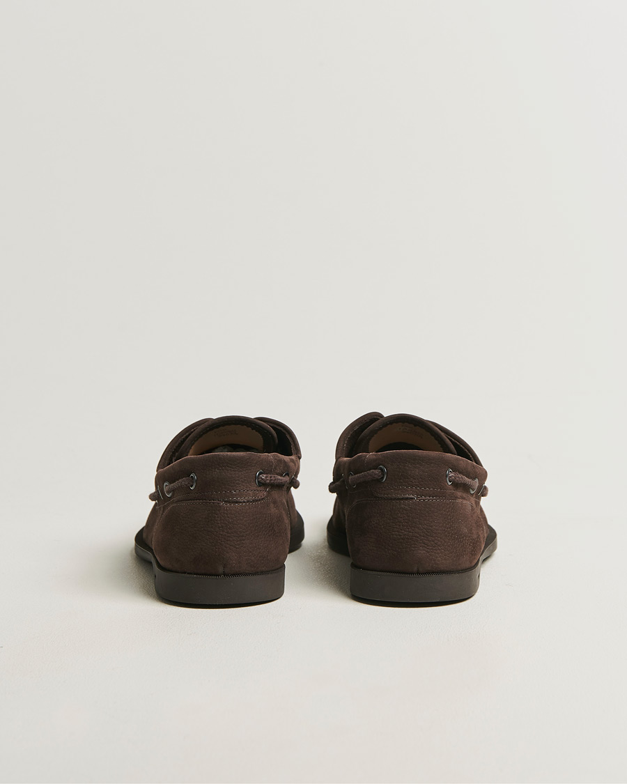 Herr | Seglarskor | John Lobb | Foil Boat Shoes Dark Brown Nubuck