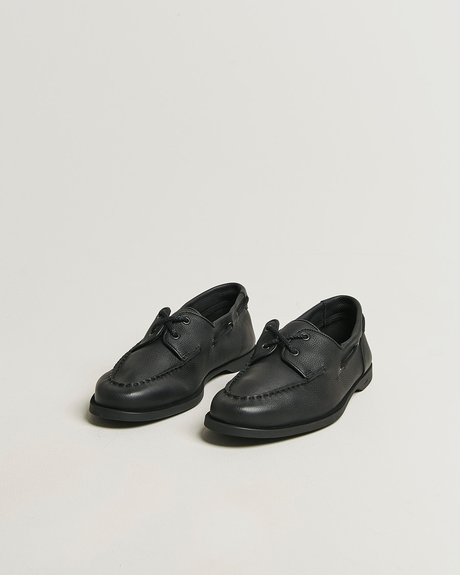 Herr | Seglarskor | John Lobb | Foil Boat Shoes Black Grain