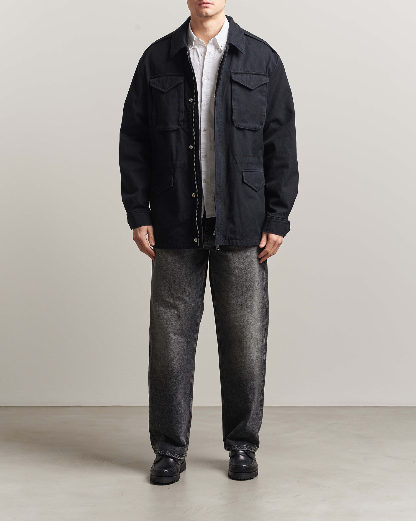 Herr | Jackor | Filippa K | Cotton Field Jacket Black