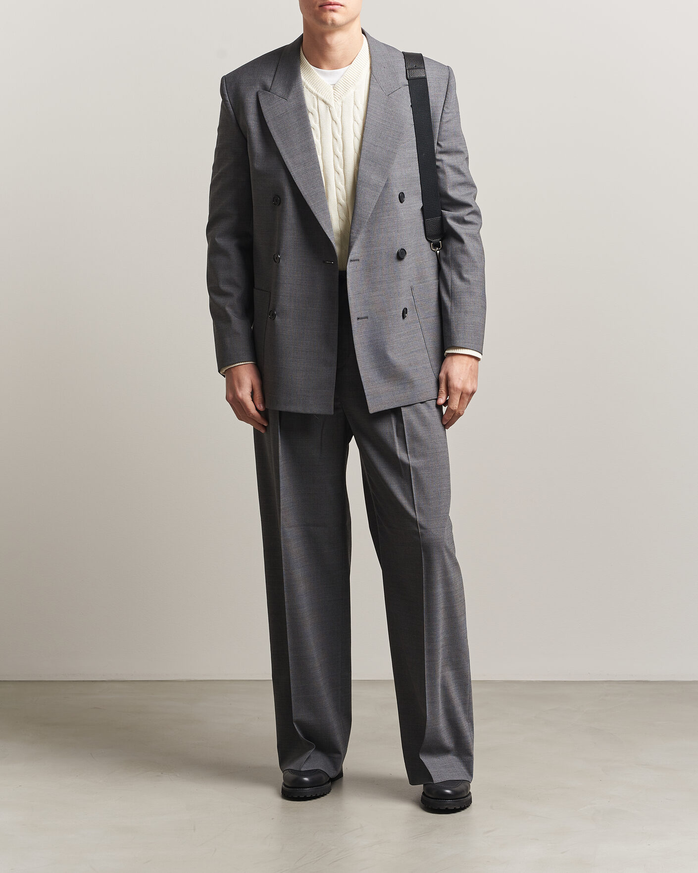Herr | Kavajer | Filippa K | Michael Wool Pinstriped Double Breasted Blazer Mid Grey
