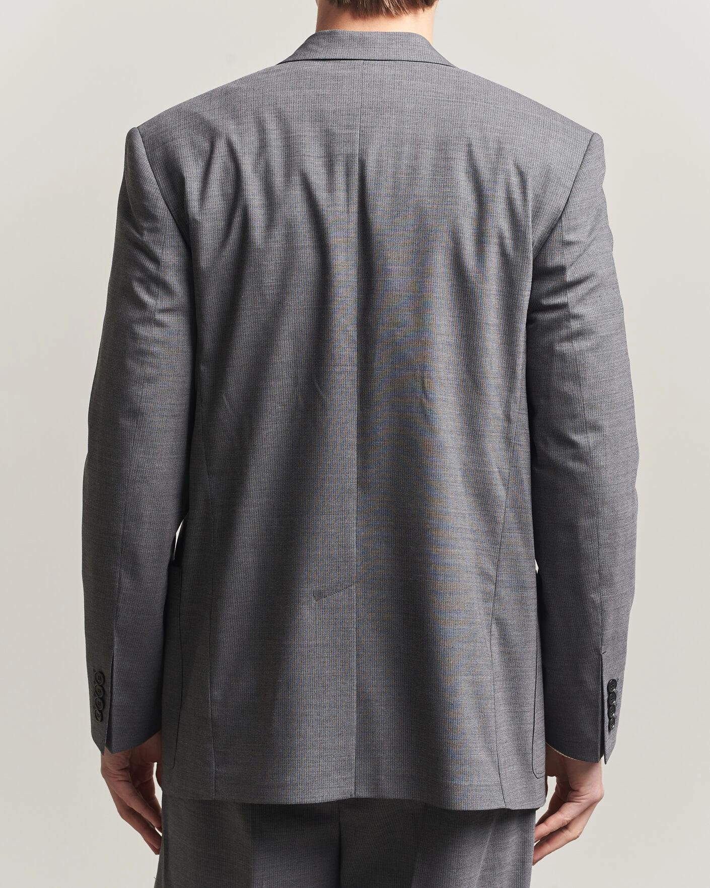 Herr | Kavajer | Filippa K | Michael Wool Pinstriped Double Breasted  Blazer Mid Grey