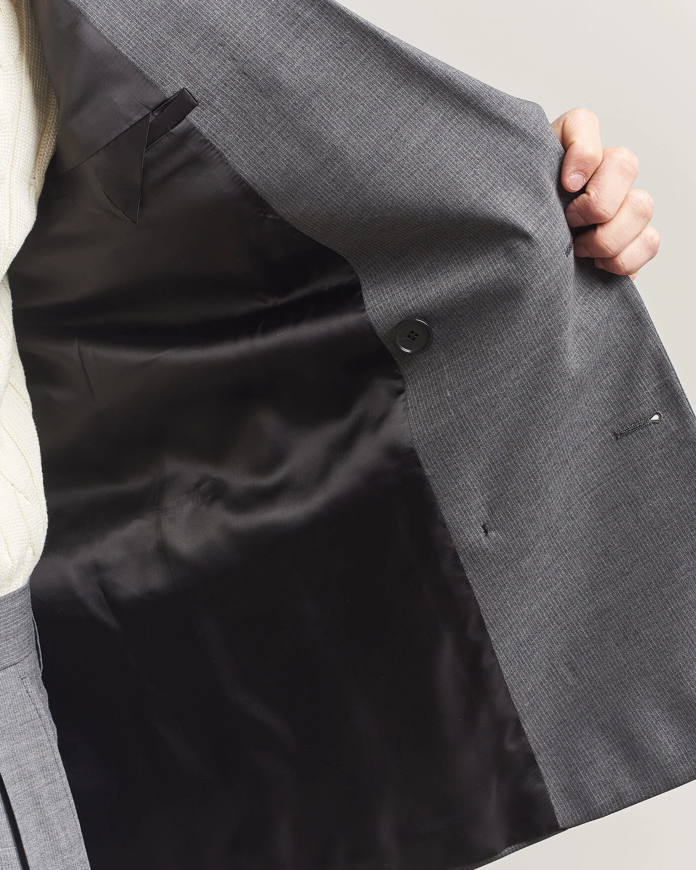Herr | Kavajer | Filippa K | Michael Wool Pinstriped Double Breasted  Blazer Mid Grey