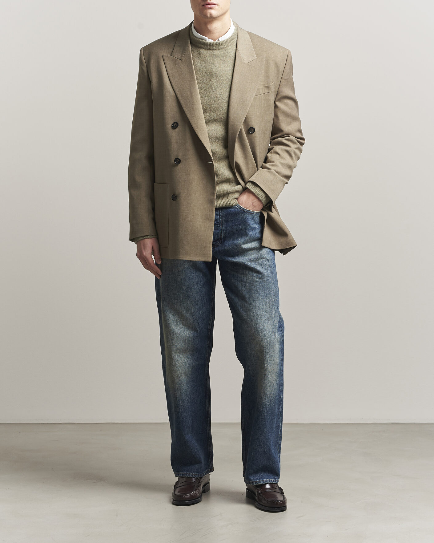 Herr | Kavajer | Filippa K | Michael Wool Double Breasted Blazer Light Driftwood