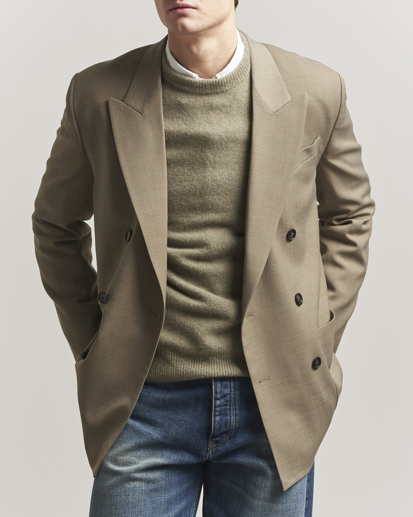 Herr | Kavajer | Filippa K | Michael Wool Double Breasted Blazer Light Driftwood