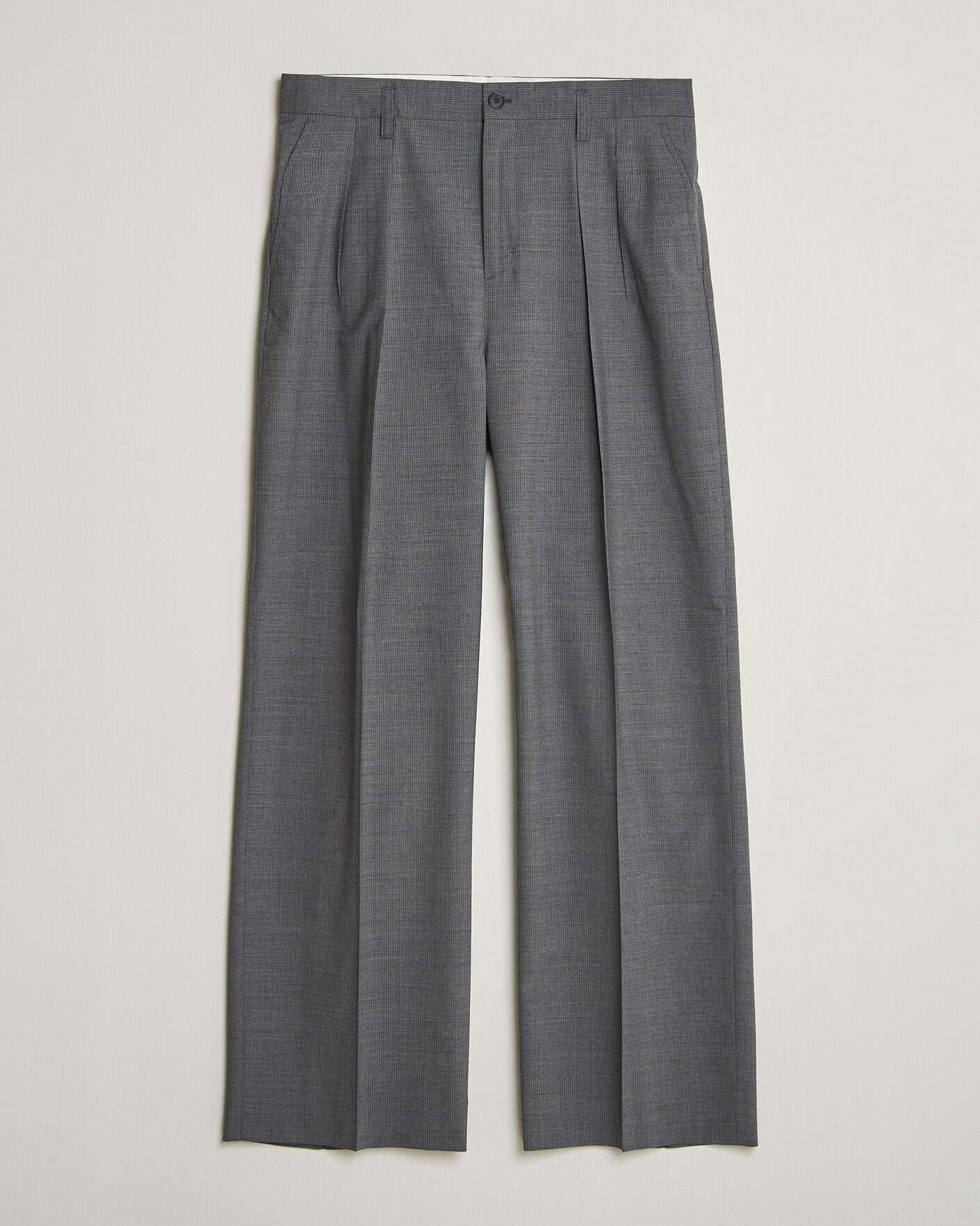 Herr |  | Filippa K | Milo Wide Wool Pinstriped Trousers Mid Grey