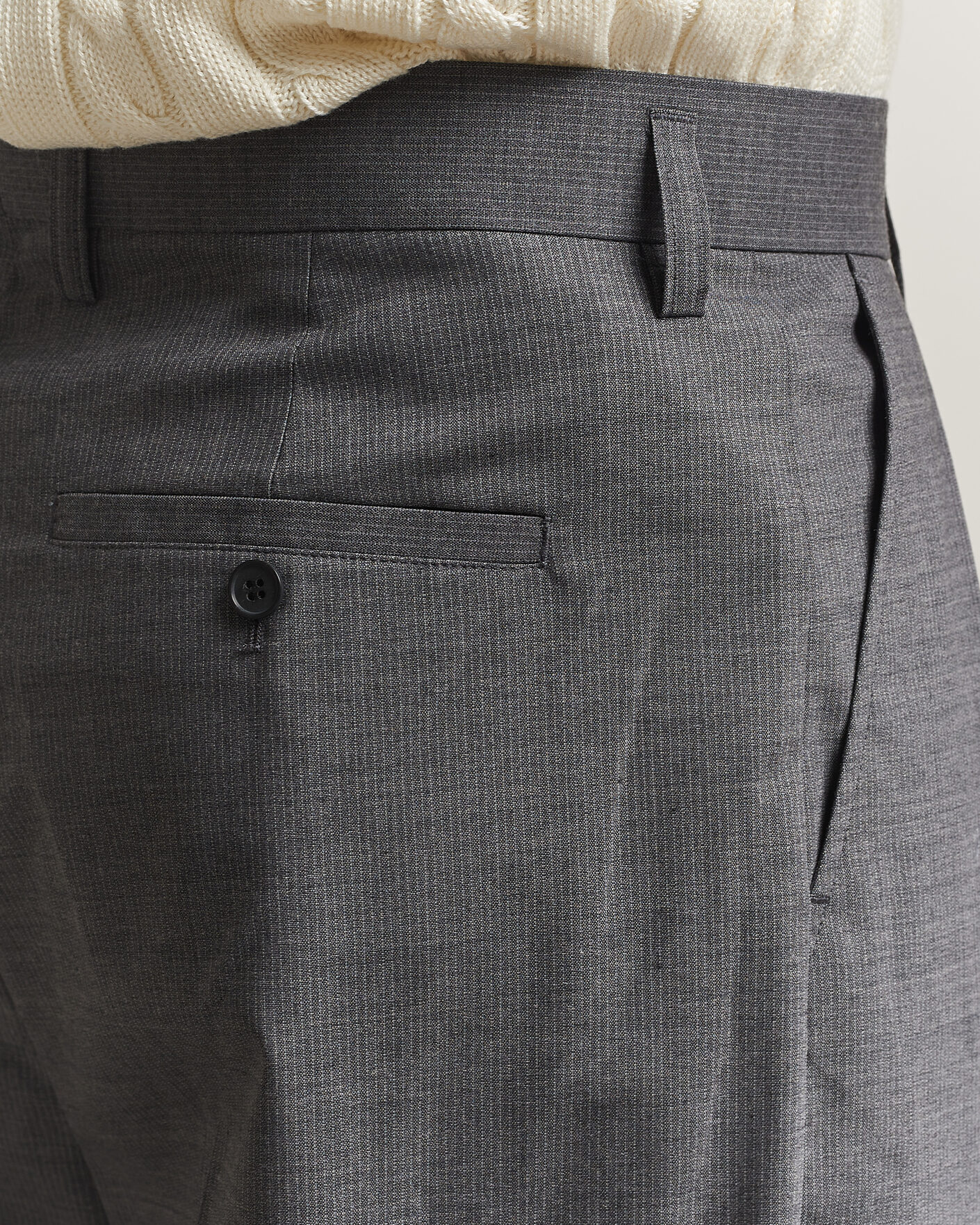 Herr | Byxor | Filippa K | Milo Wide Wool Pinstriped Trousers Mid Grey