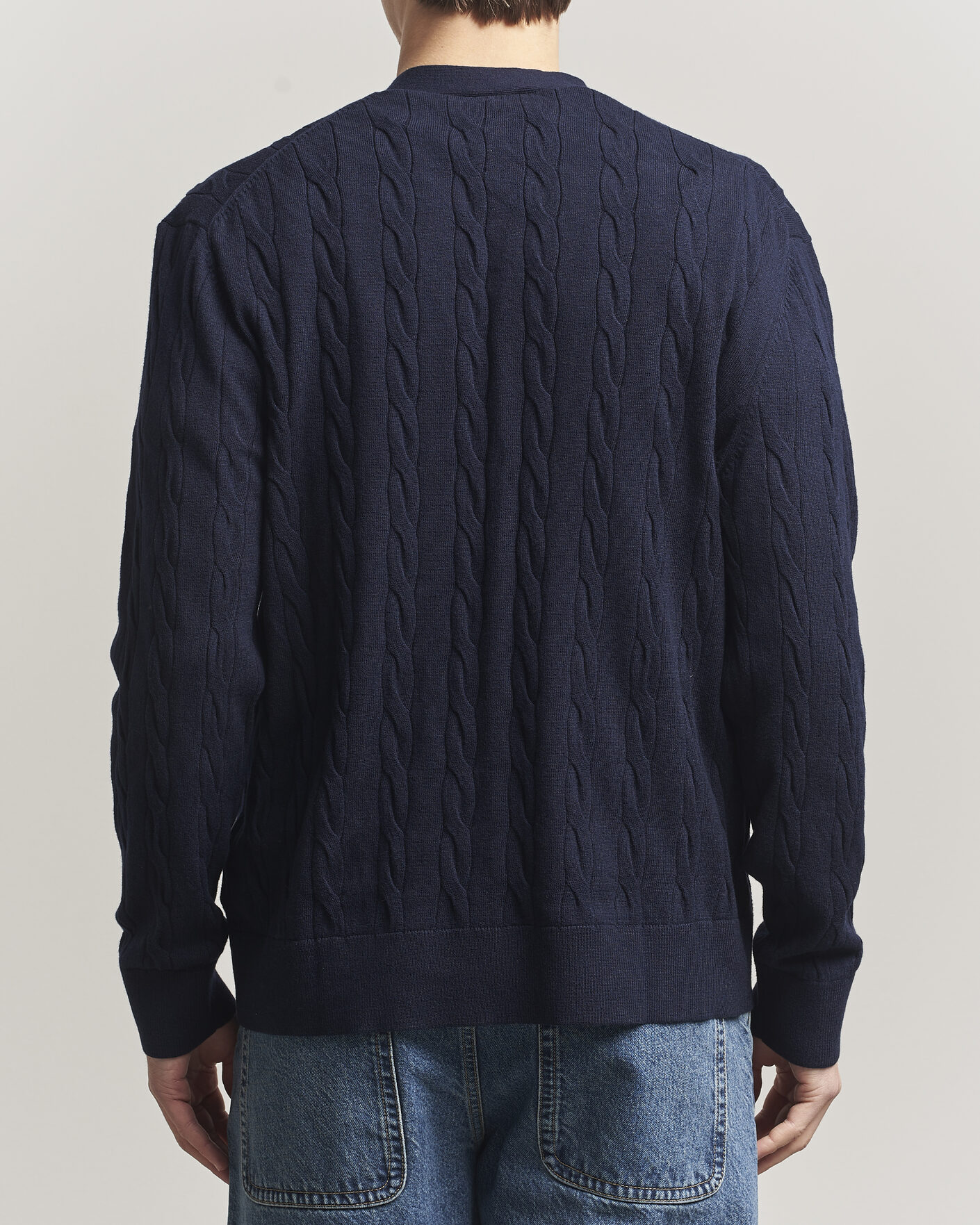 Herr | Tröjor | Filippa K | Cotton/Merino Cable Cardigan Navy