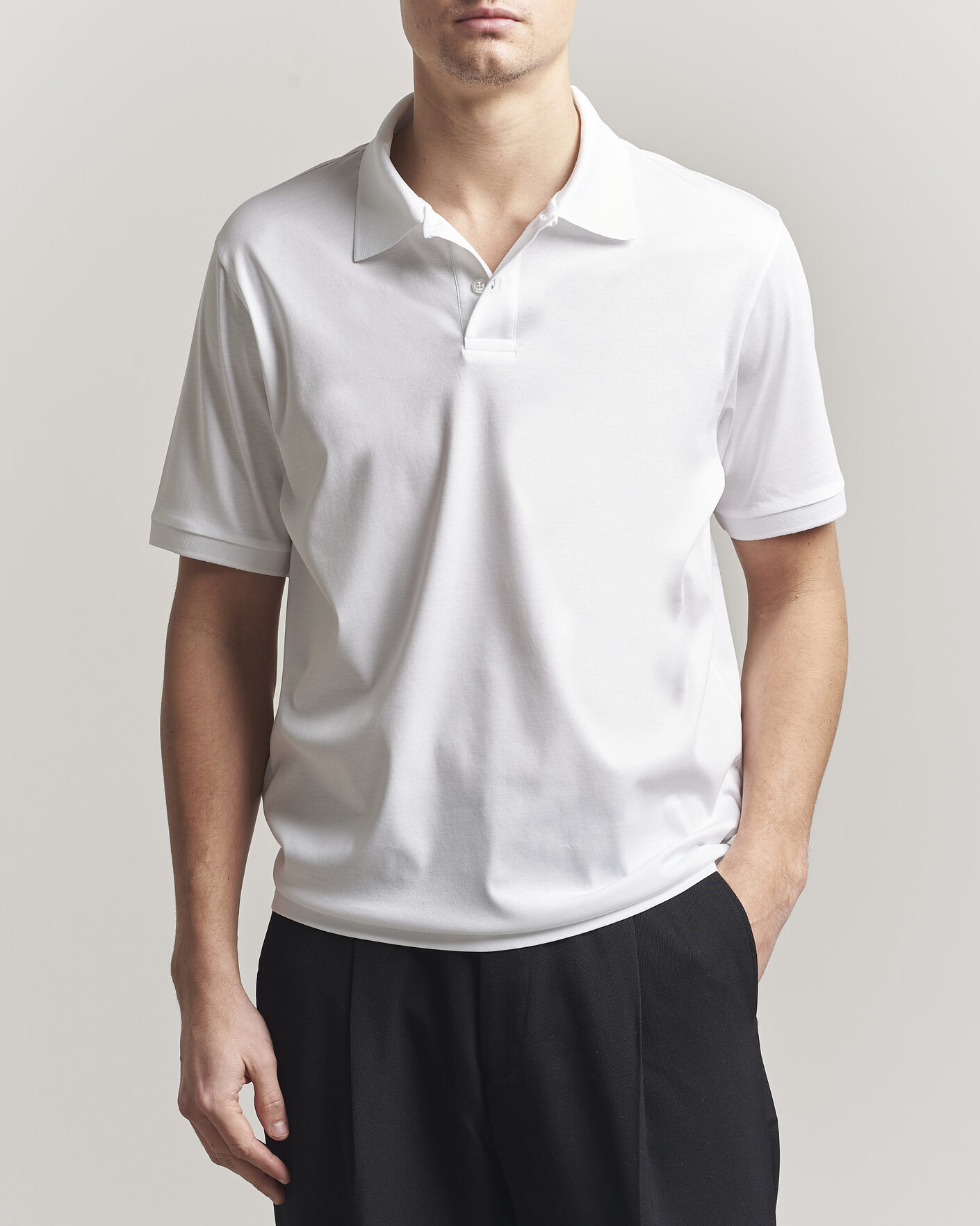 Herr | Pikéer | Filippa K | Technical Cotton Polo White