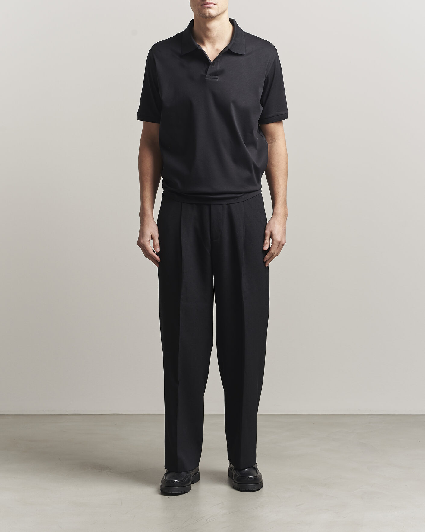 Herr | Pikéer | Filippa K | Technical Cotton Polo Black