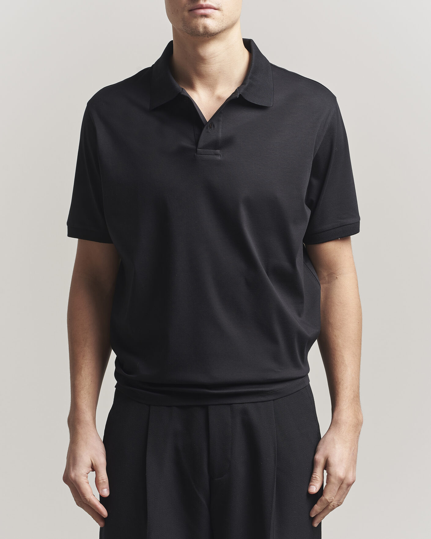 Herr | Pikéer | Filippa K | Technical Cotton Polo Black