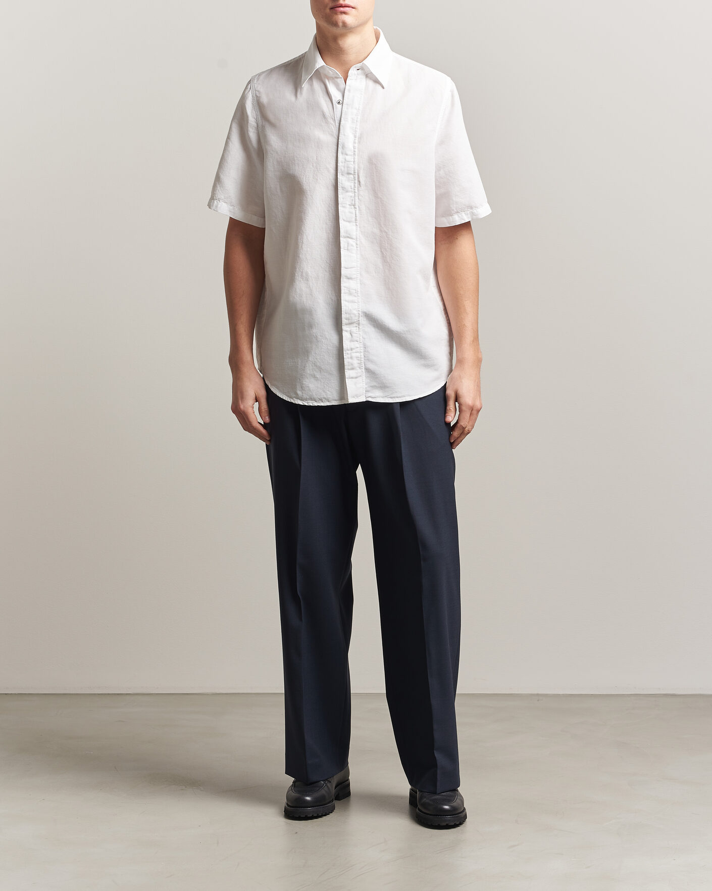Herr | Skjortor | Filippa K | Cotton/Linen Short Sleeve Shirt White