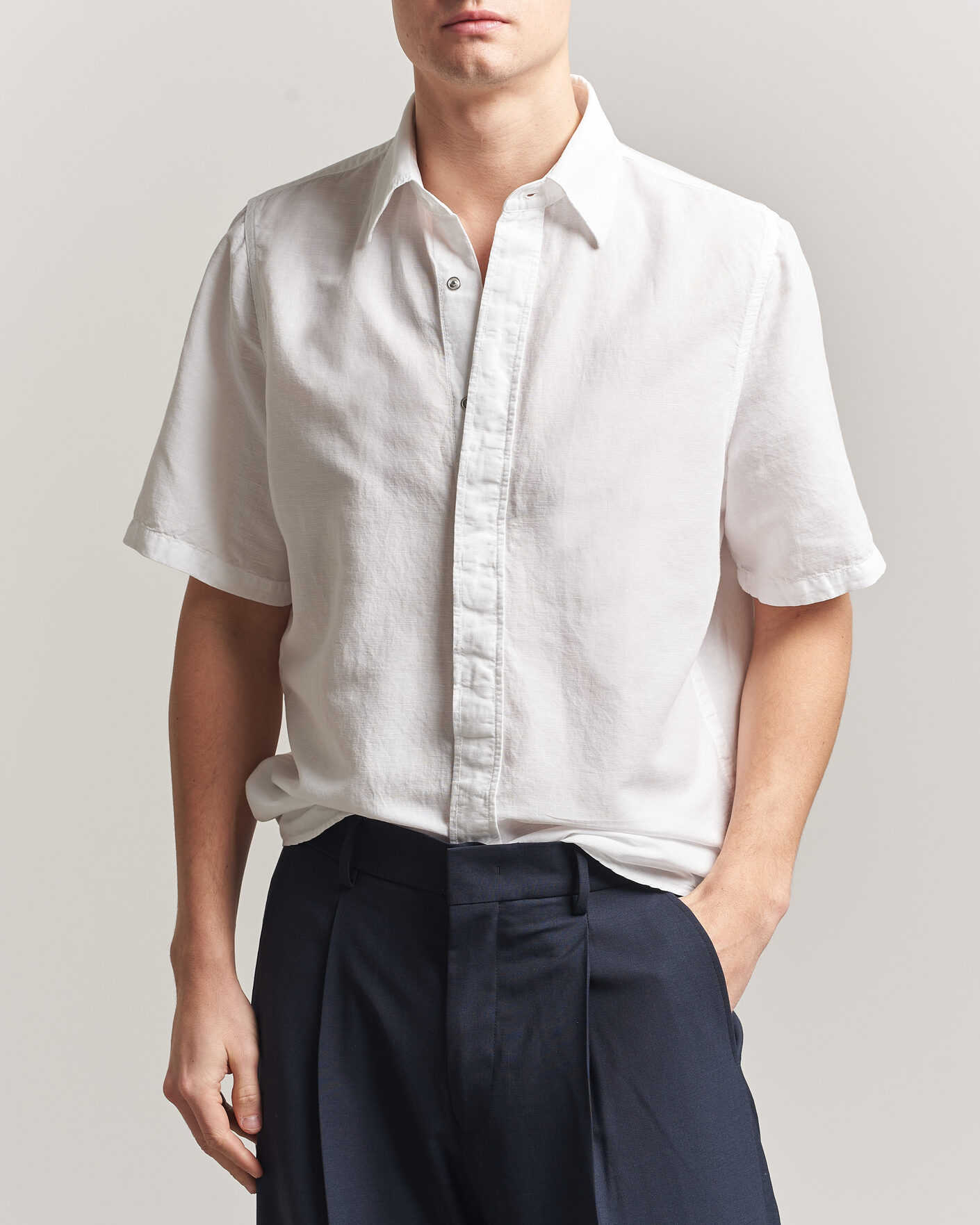 Herr | Skjortor | Filippa K | Cotton/Linen Short Sleeve Shirt White