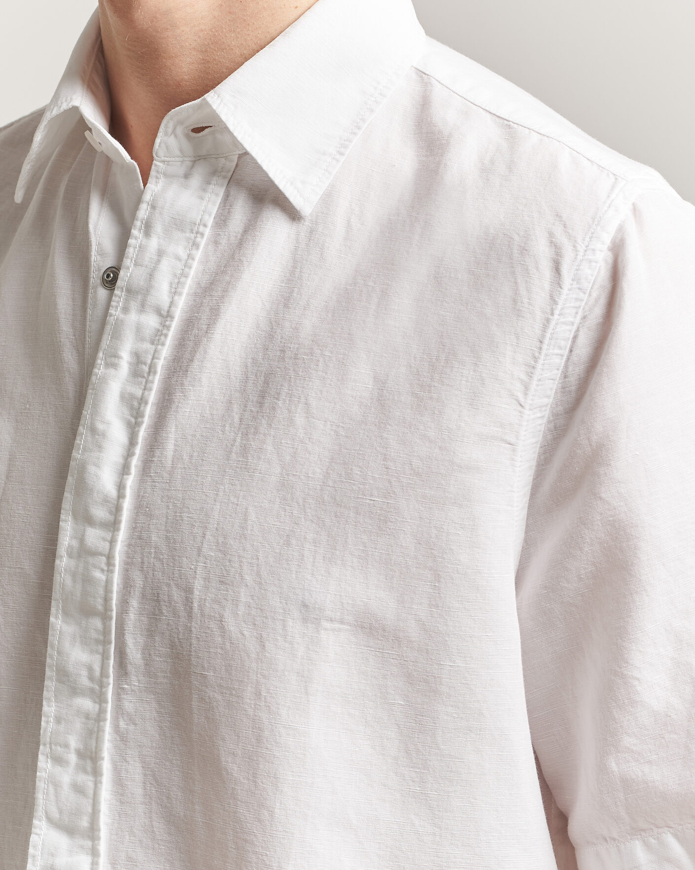 Herr | Skjortor | Filippa K | Cotton/Linen Short Sleeve Shirt White