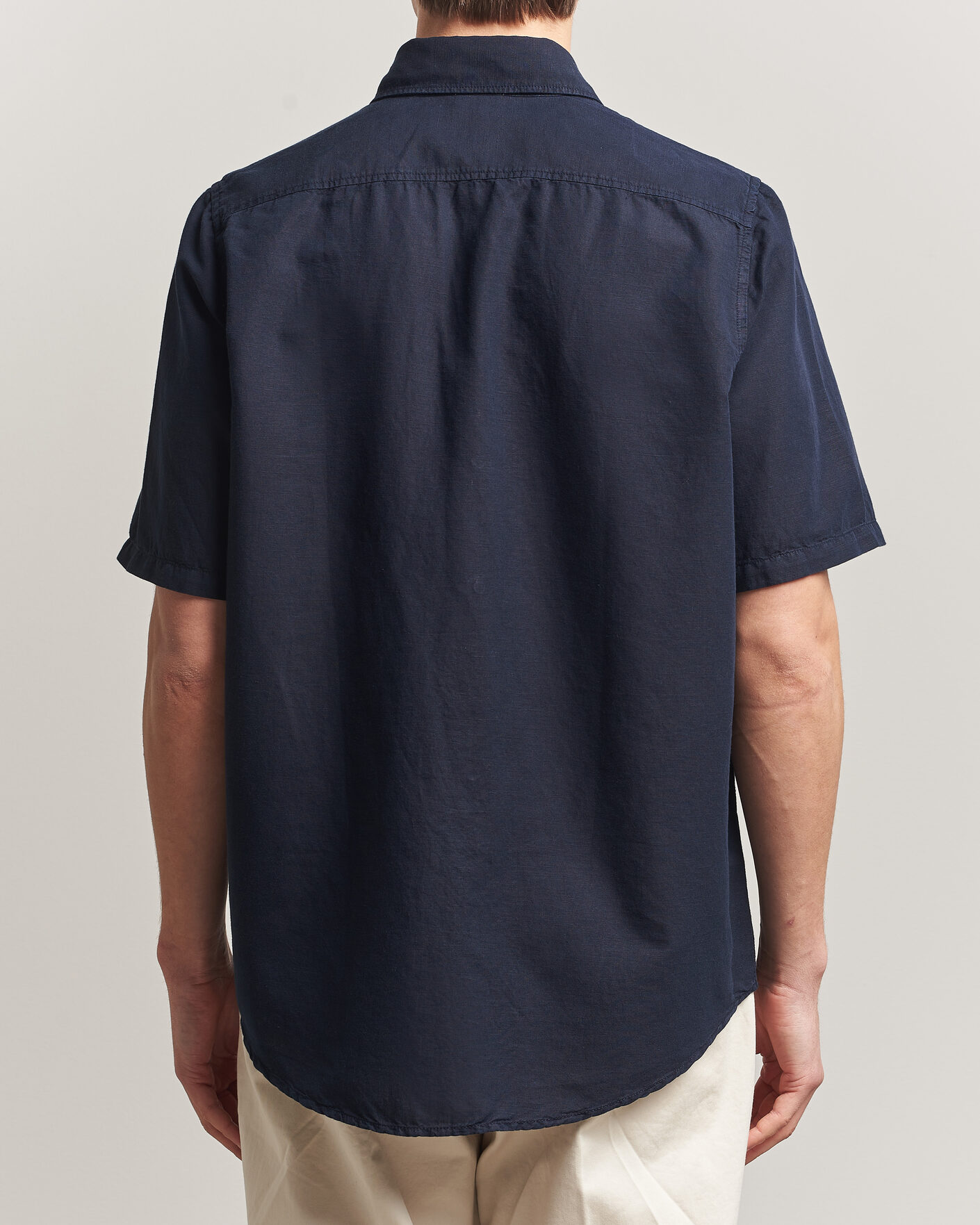 Herr | Skjortor | Filippa K | Cotton/Linen Short Sleeve Shirt Navy