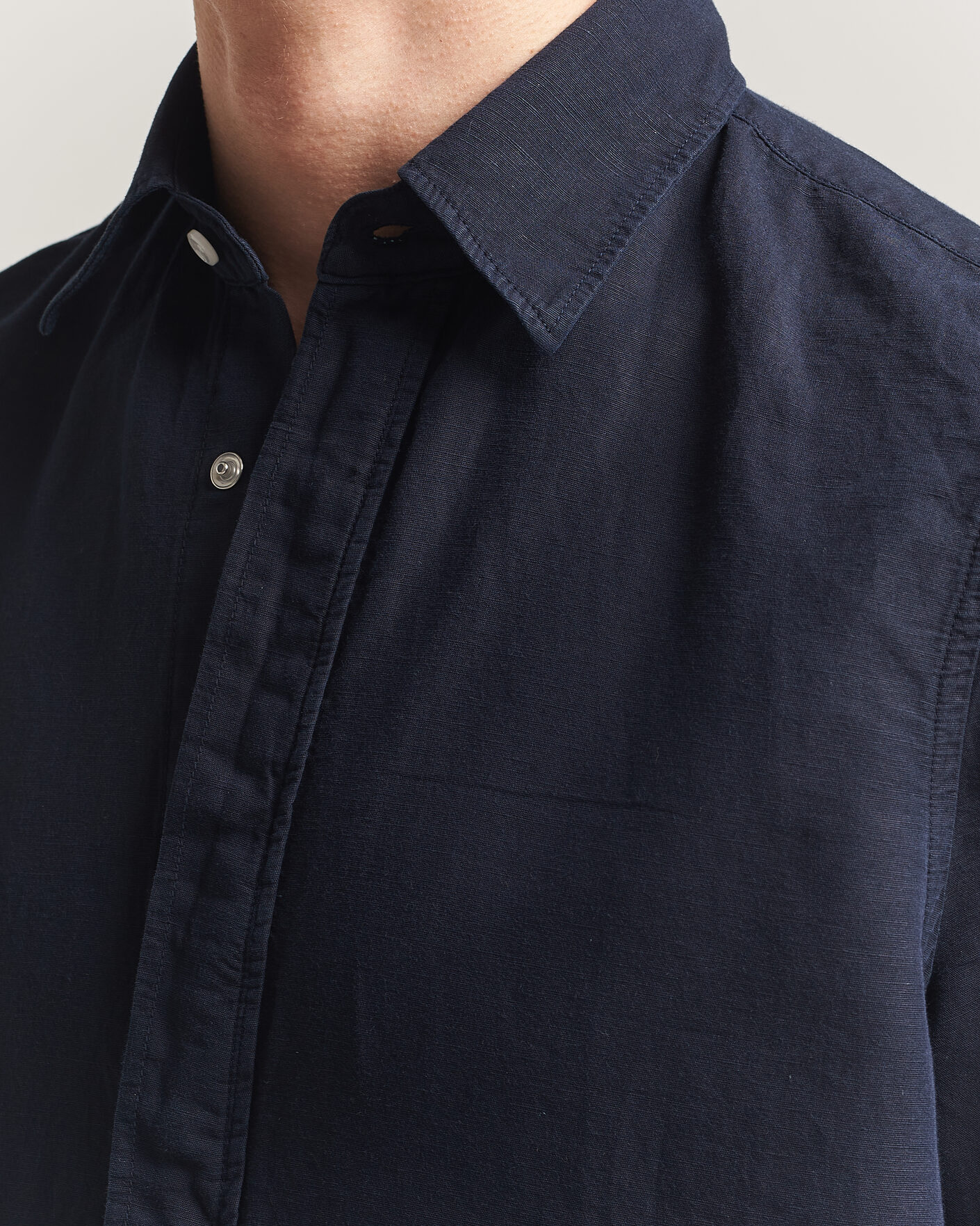 Herr | Skjortor | Filippa K | Cotton/Linen Short Sleeve Shirt Navy