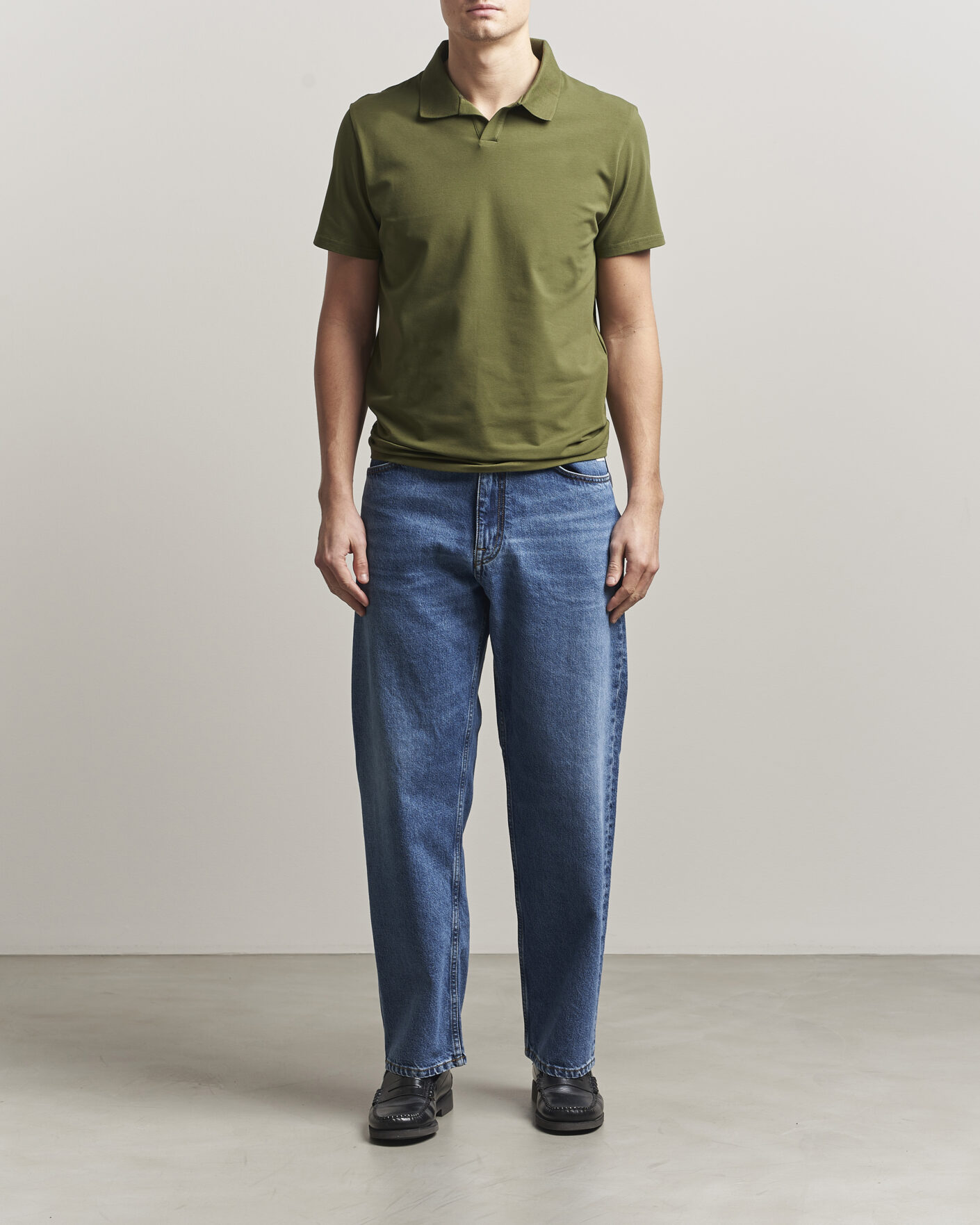 Herr | Pikéer | Filippa K | Soft Lycra Polo T-Shirt Laurel Green