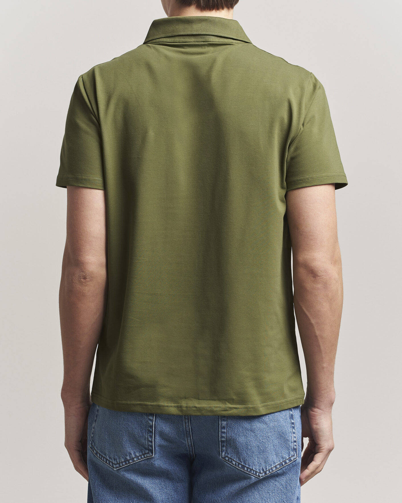 Herr | Pikéer | Filippa K | Soft Lycra Polo T-Shirt Laurel Green