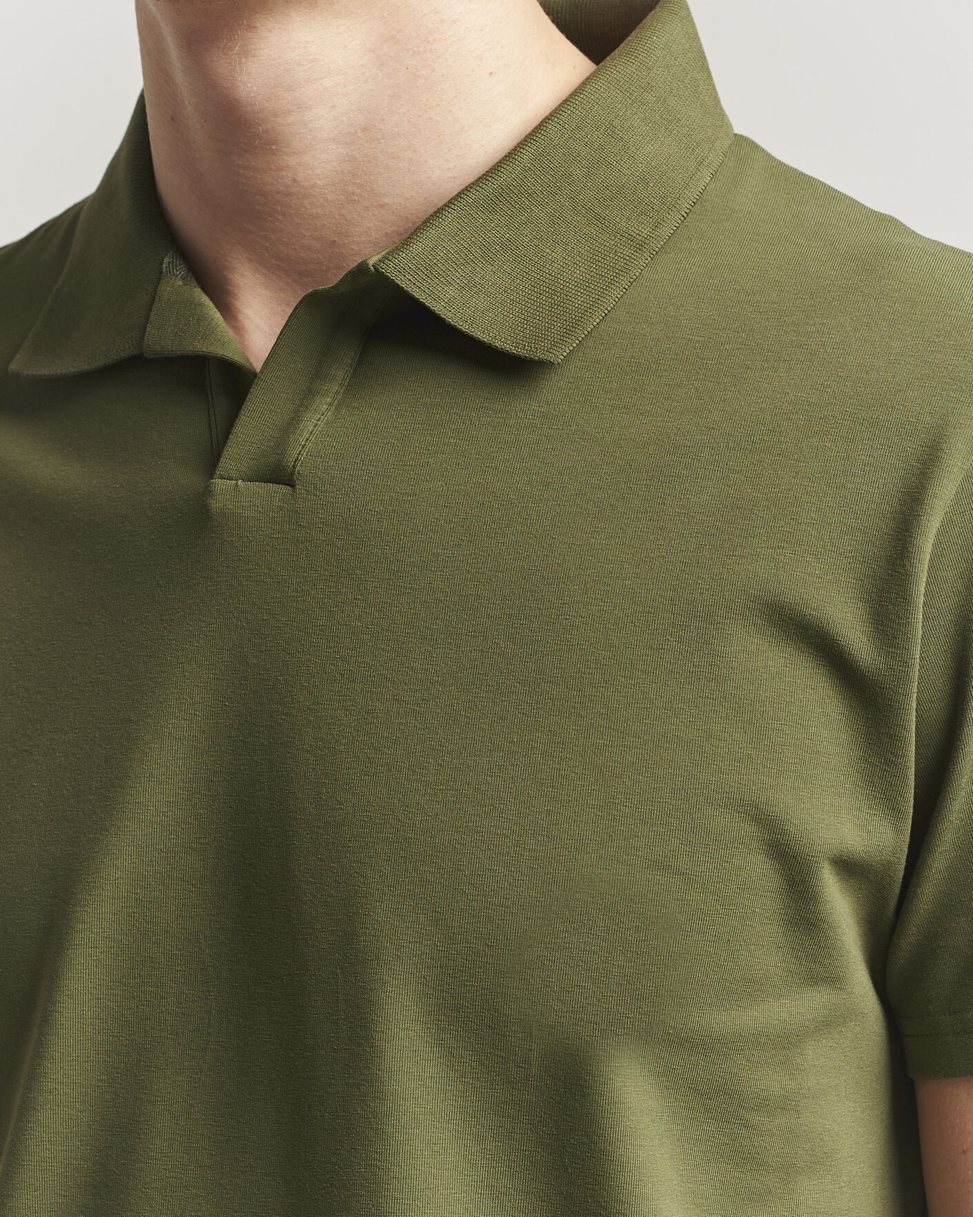 Herr | Pikéer | Filippa K | Soft Lycra Polo T-Shirt Laurel Green