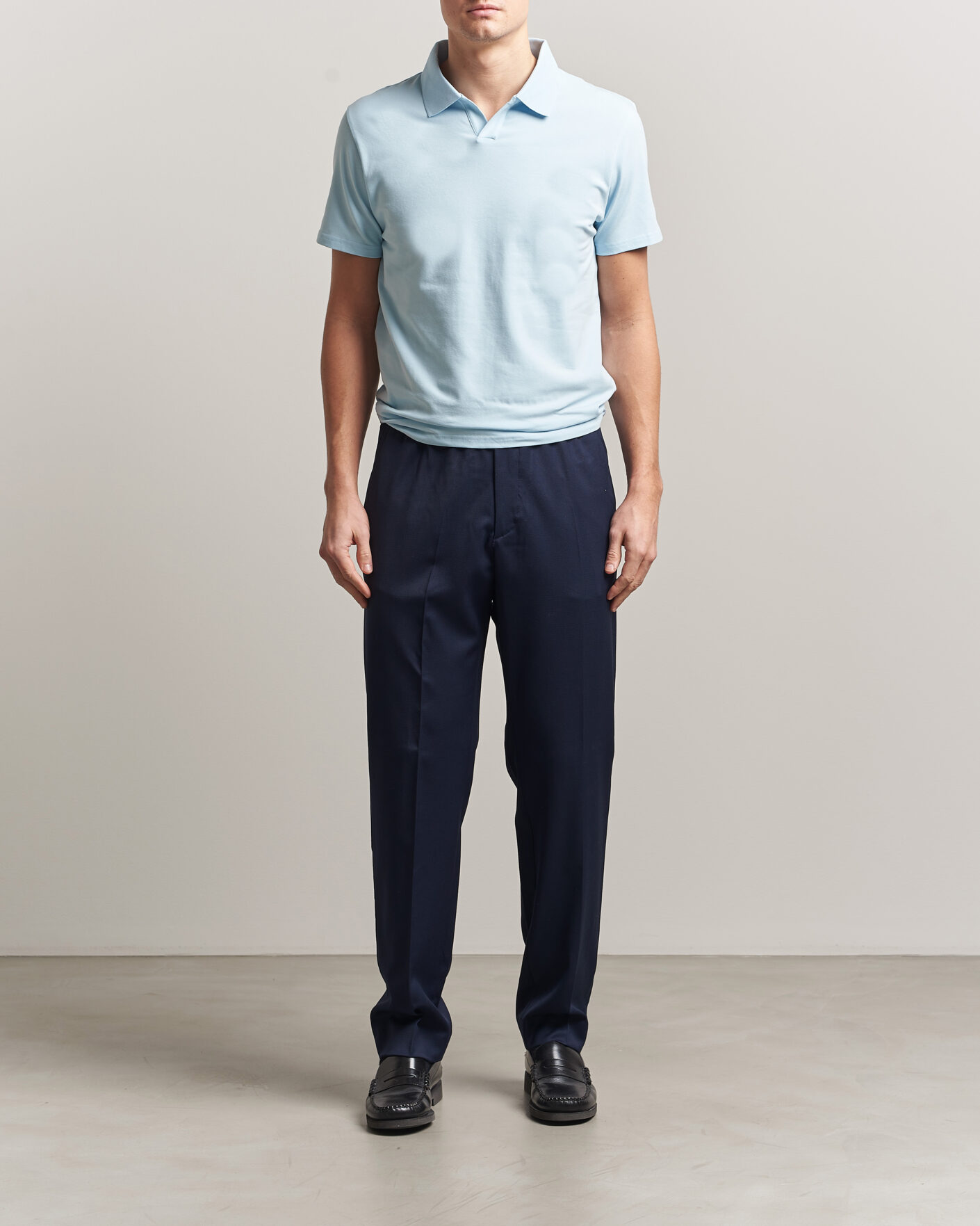 Herr | Pikéer | Filippa K | Soft Lycra Polo T-Shirt Frost Blue