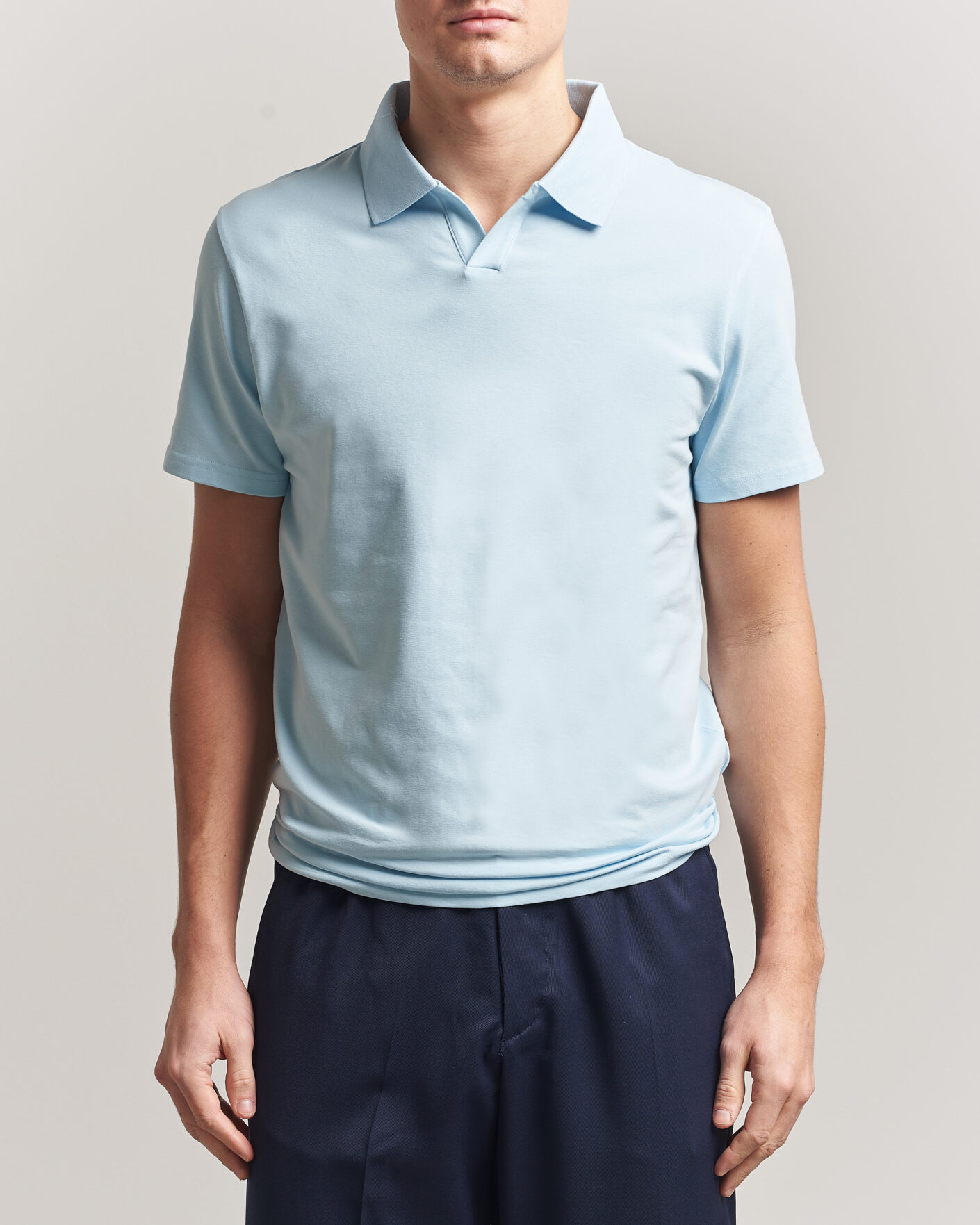 Herr | Pikéer | Filippa K | Soft Lycra Polo T-Shirt Frost Blue