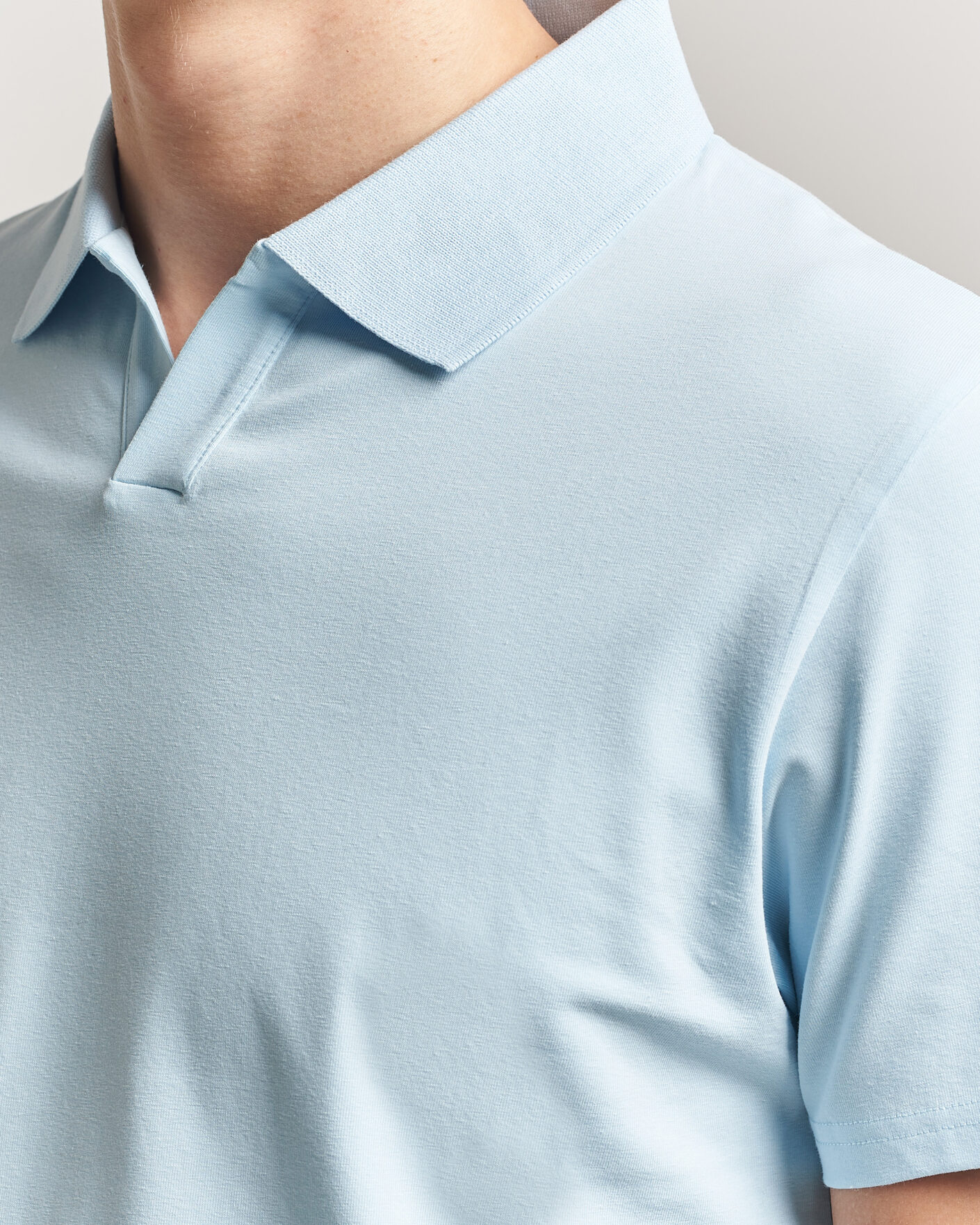 Herr | Pikéer | Filippa K | Soft Lycra Polo T-Shirt Frost Blue