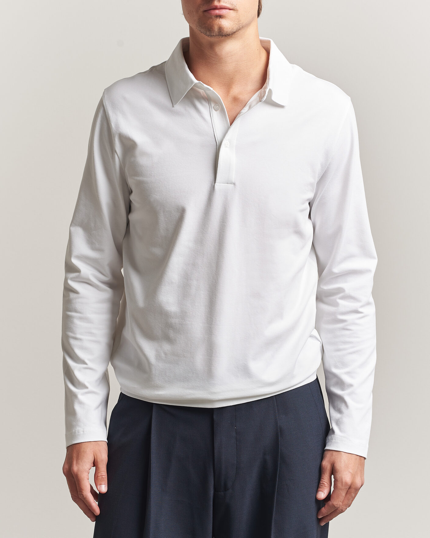Herr | Pikéer | Filippa K | Luke Stretch Polo Shirt White