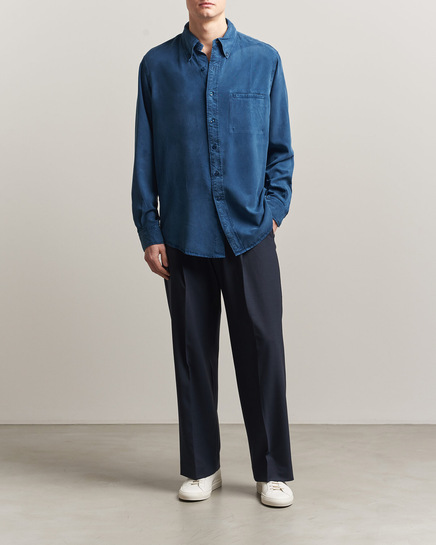 Herr | Skjortor | Filippa K | Zack Lyocell Shirt Night Teal