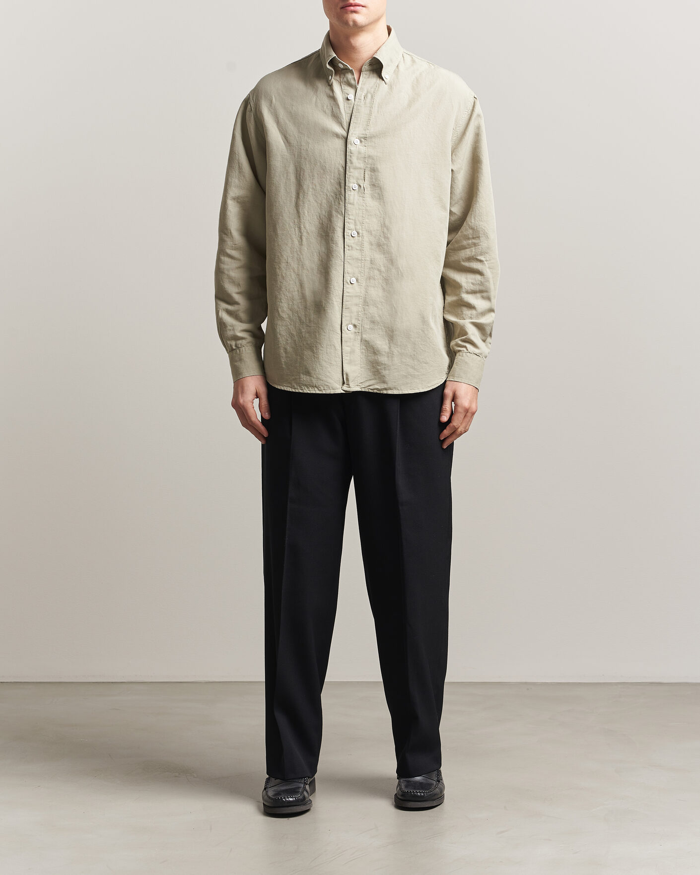 Herr | Skjortor | Filippa K | Relaxed Cotton/Linen Shirt Light Green