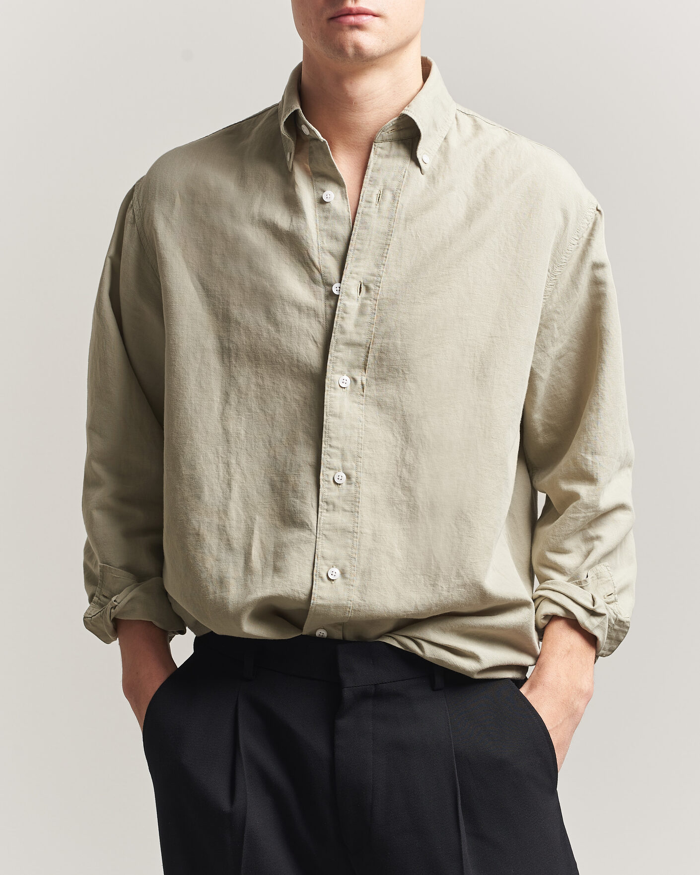 Herr | Skjortor | Filippa K | Relaxed Cotton/Linen Shirt Light Green