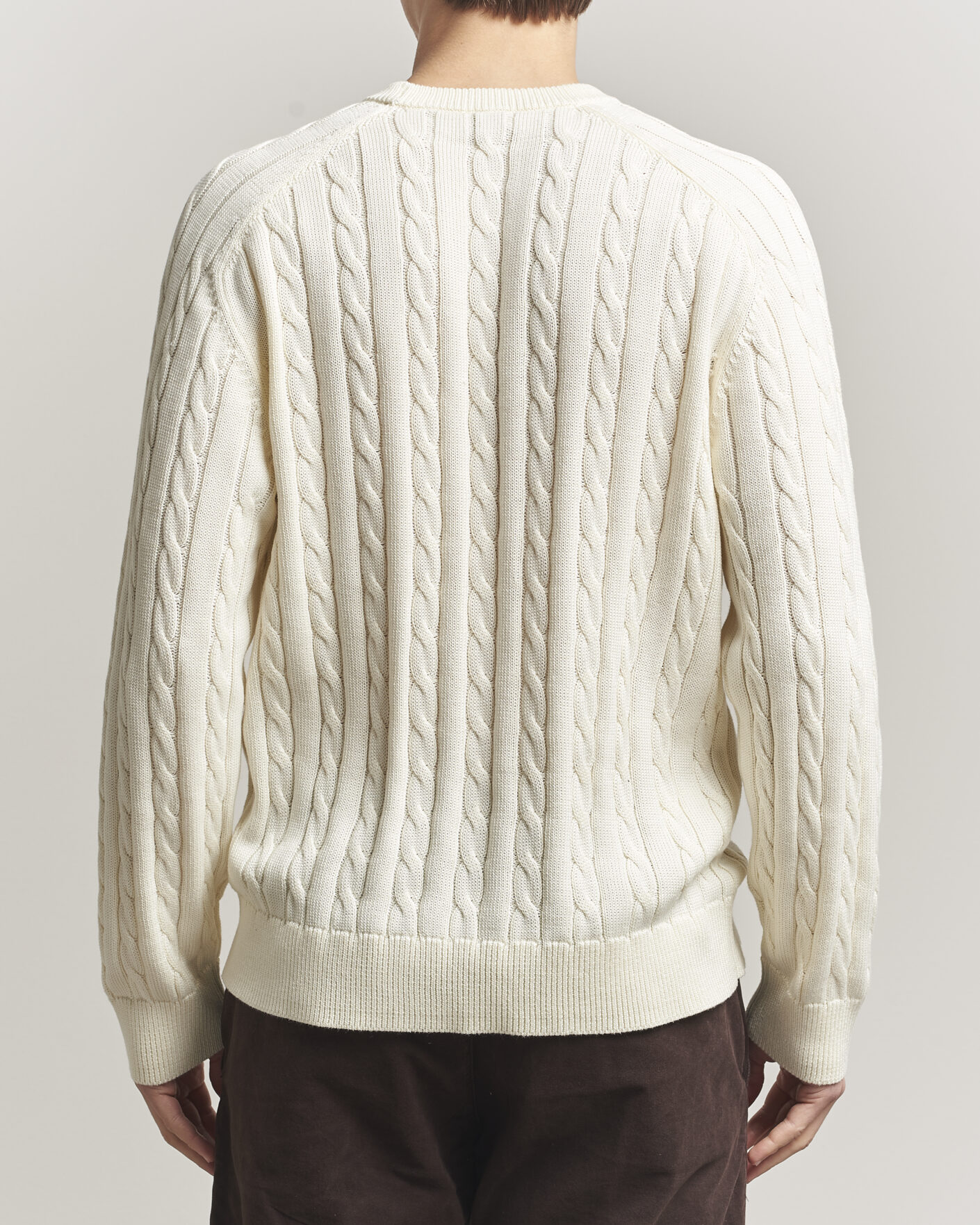 Herr | Tröjor | Filippa K | Cotton Cable Crew Neck Sweater Calico White