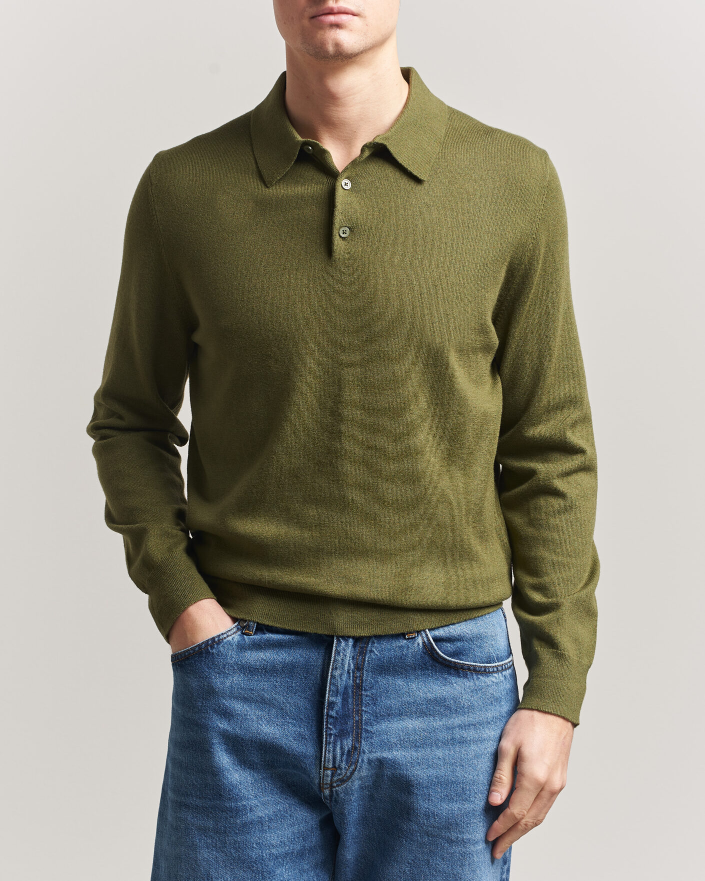 Herr | Tröjor | Filippa K | Knitted Polo Shirt Laurel Green