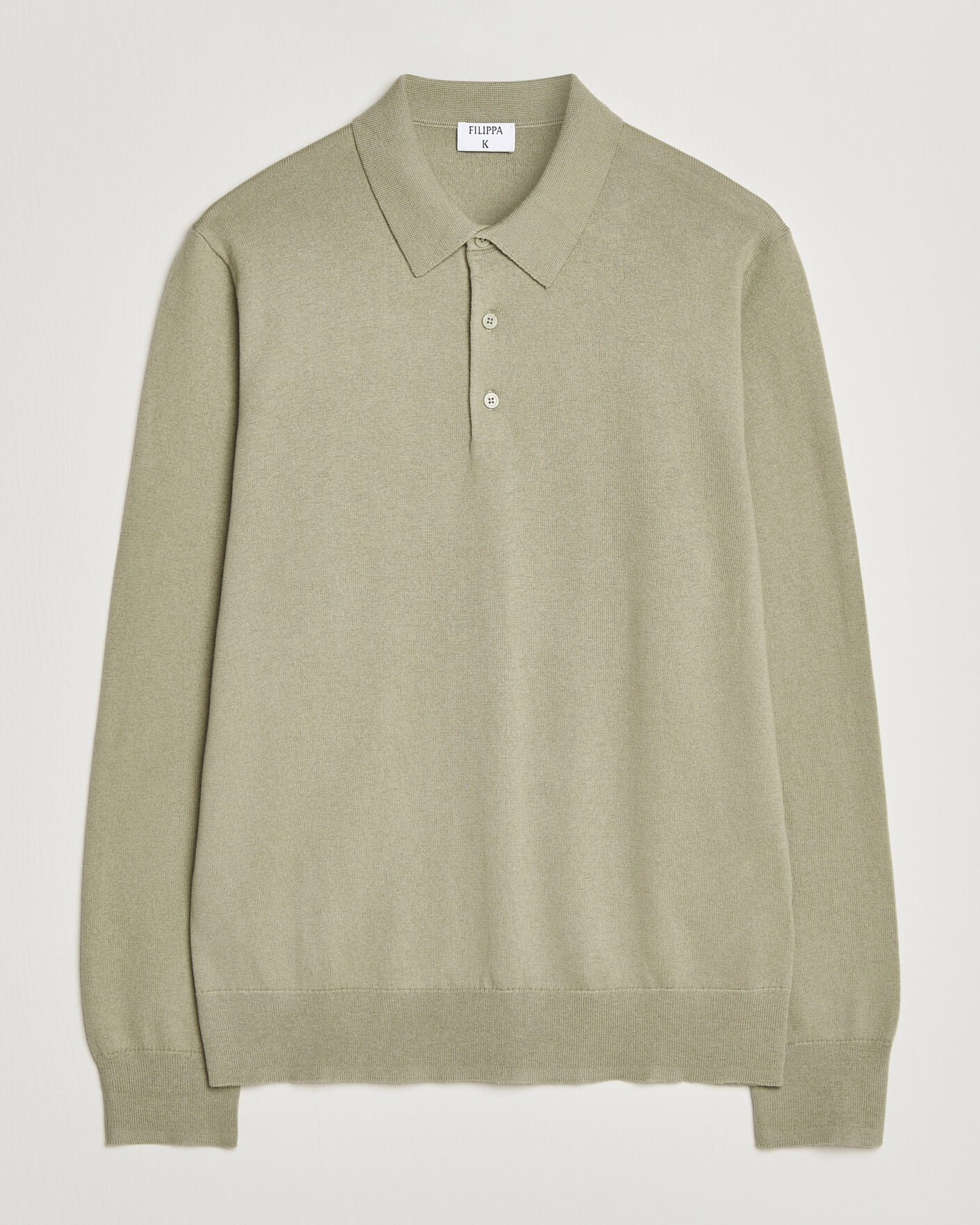 Herr | Tröjor | Filippa K | Knitted Polo Shirt Light Green