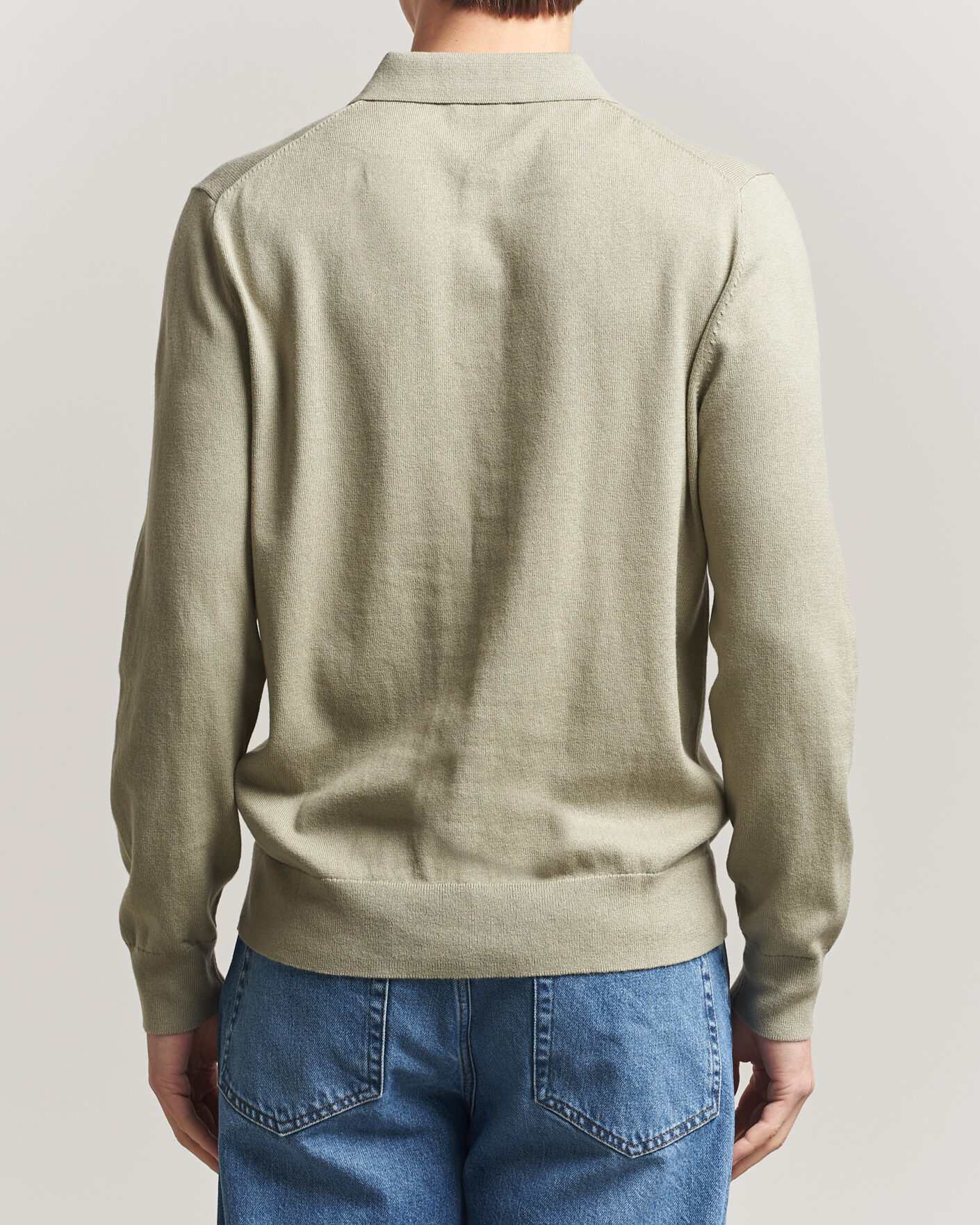 Herr | Tröjor | Filippa K | Knitted Polo Shirt Light Green