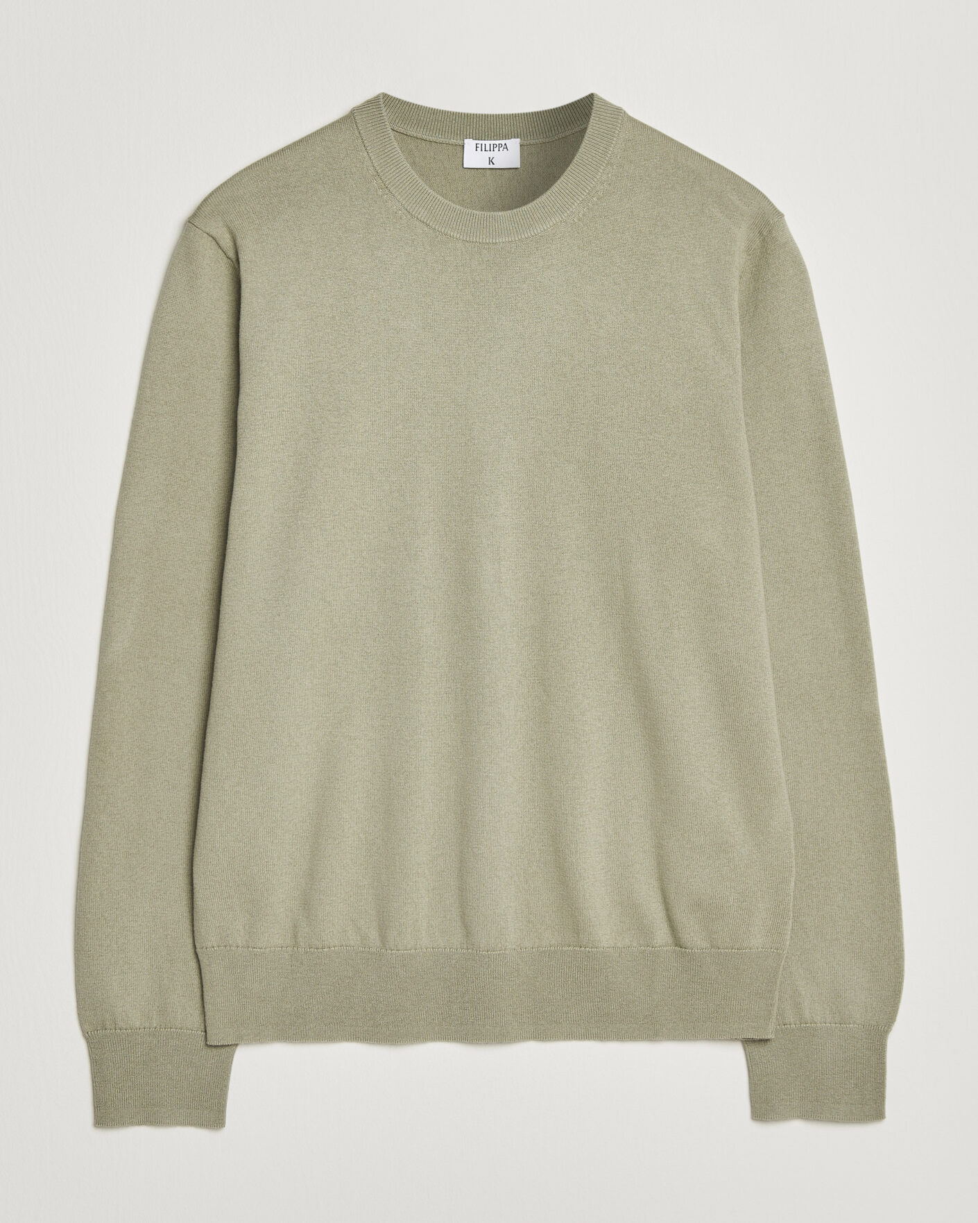 Herr | Tröjor | Filippa K | Cotton Merino Knitted Sweater Light Green