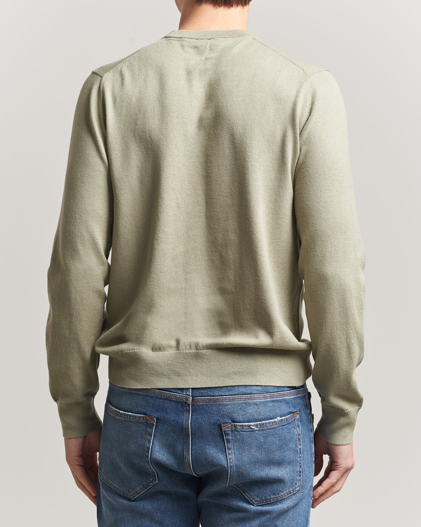 Herr | Tröjor | Filippa K | Cotton Merino Knitted Sweater Light Green