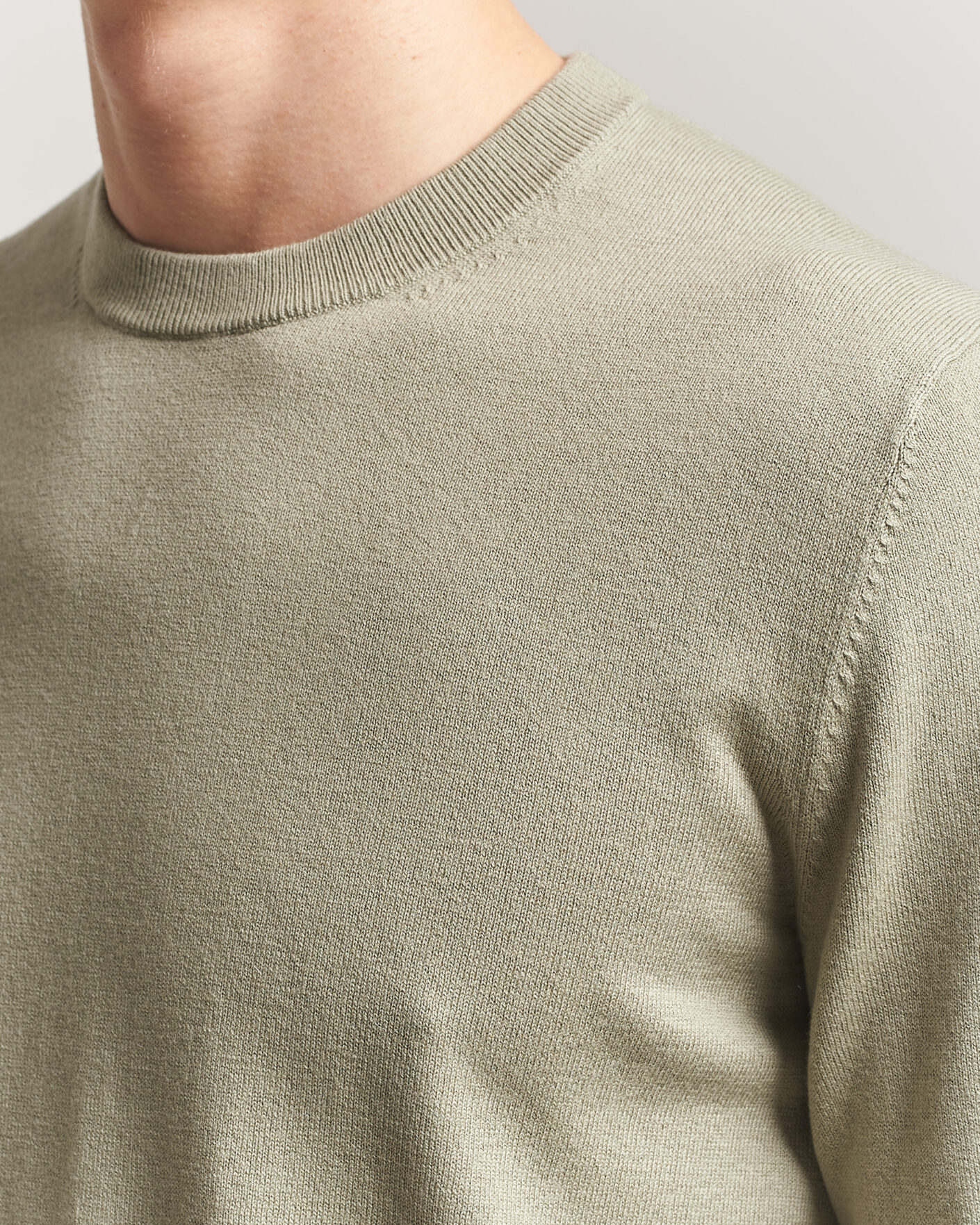 Herr | Tröjor | Filippa K | Cotton Merino Knitted Sweater Light Green