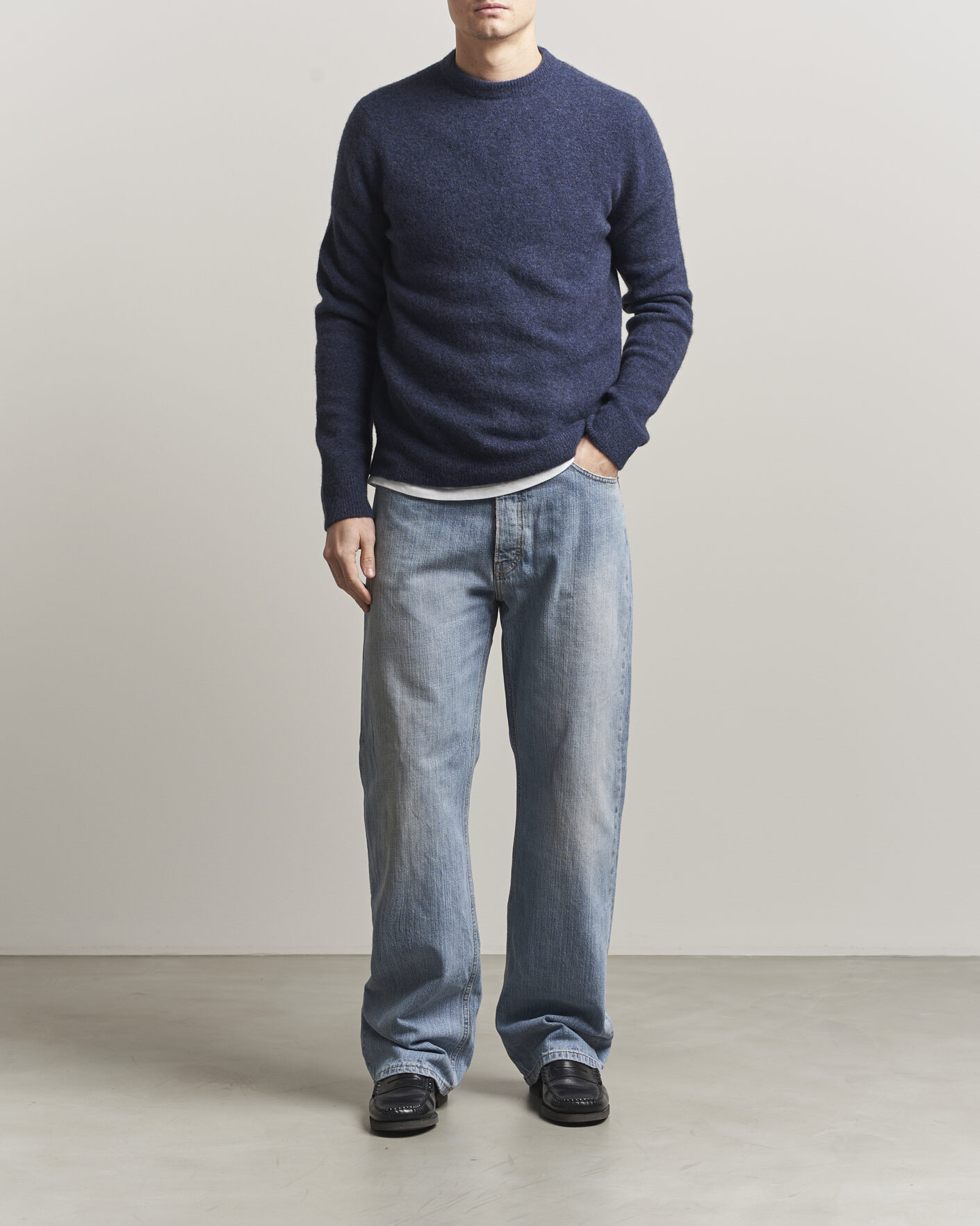 Herr | Tröjor | Filippa K | Yak Knitted Sweater Night Teal
