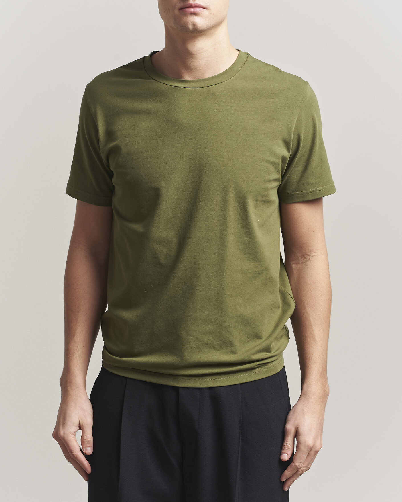 Herr | T-Shirts | Filippa K | Soft Lycra T-Shirt Laurel Green