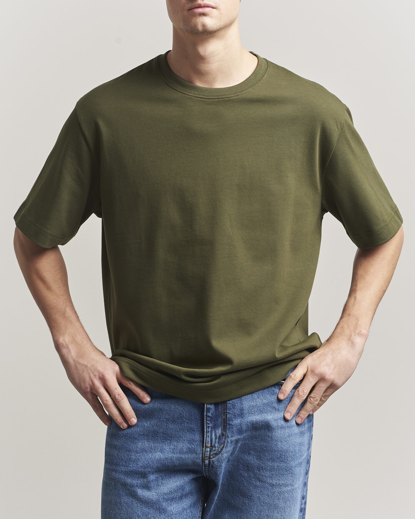 Herr | T-Shirts | Filippa K | Heavy Cotton Crew Neck T-Shirt Midnight Green
