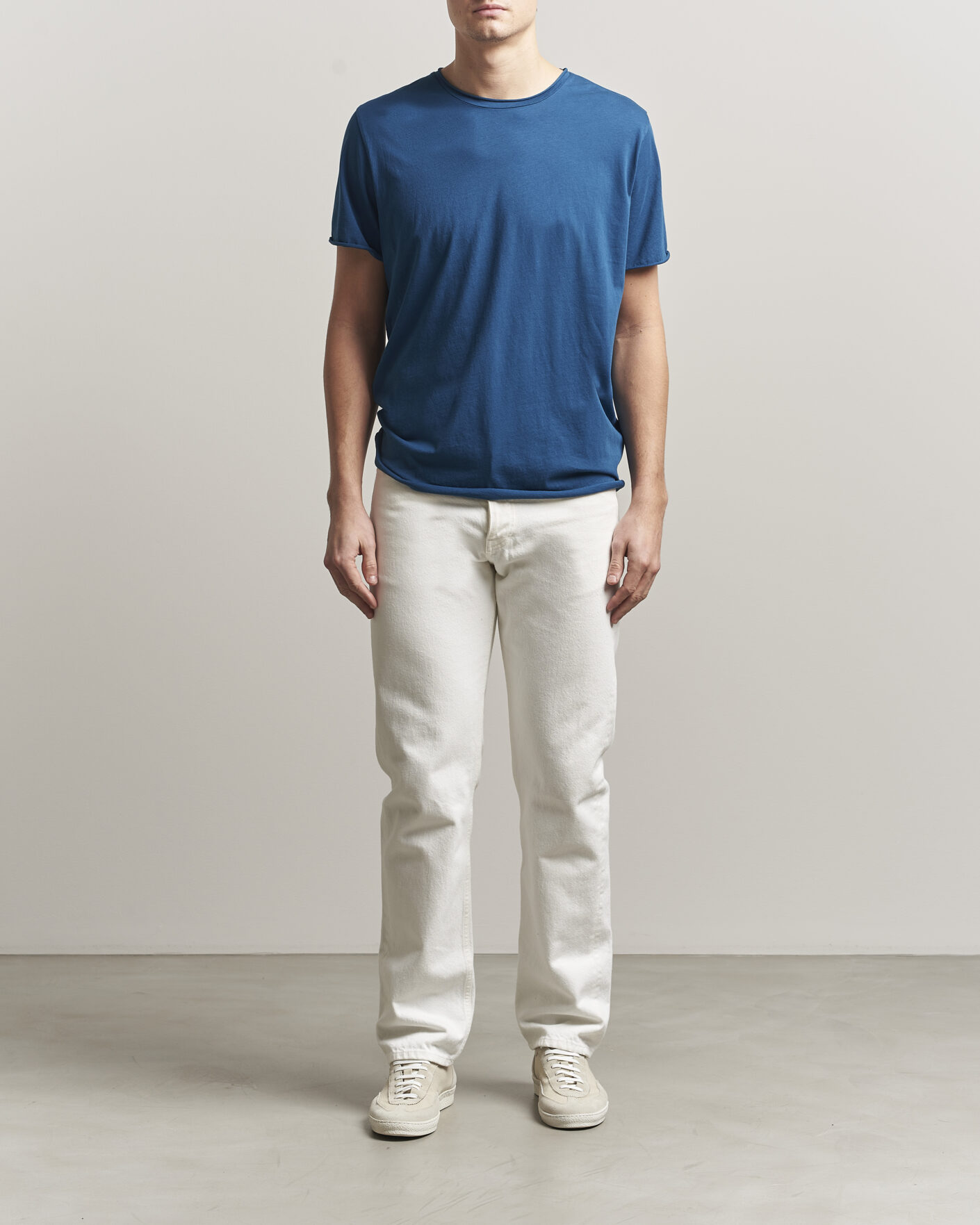 Herr | T-Shirts | Filippa K | Roll Neck Crew Neck T-Shirt Night Teal