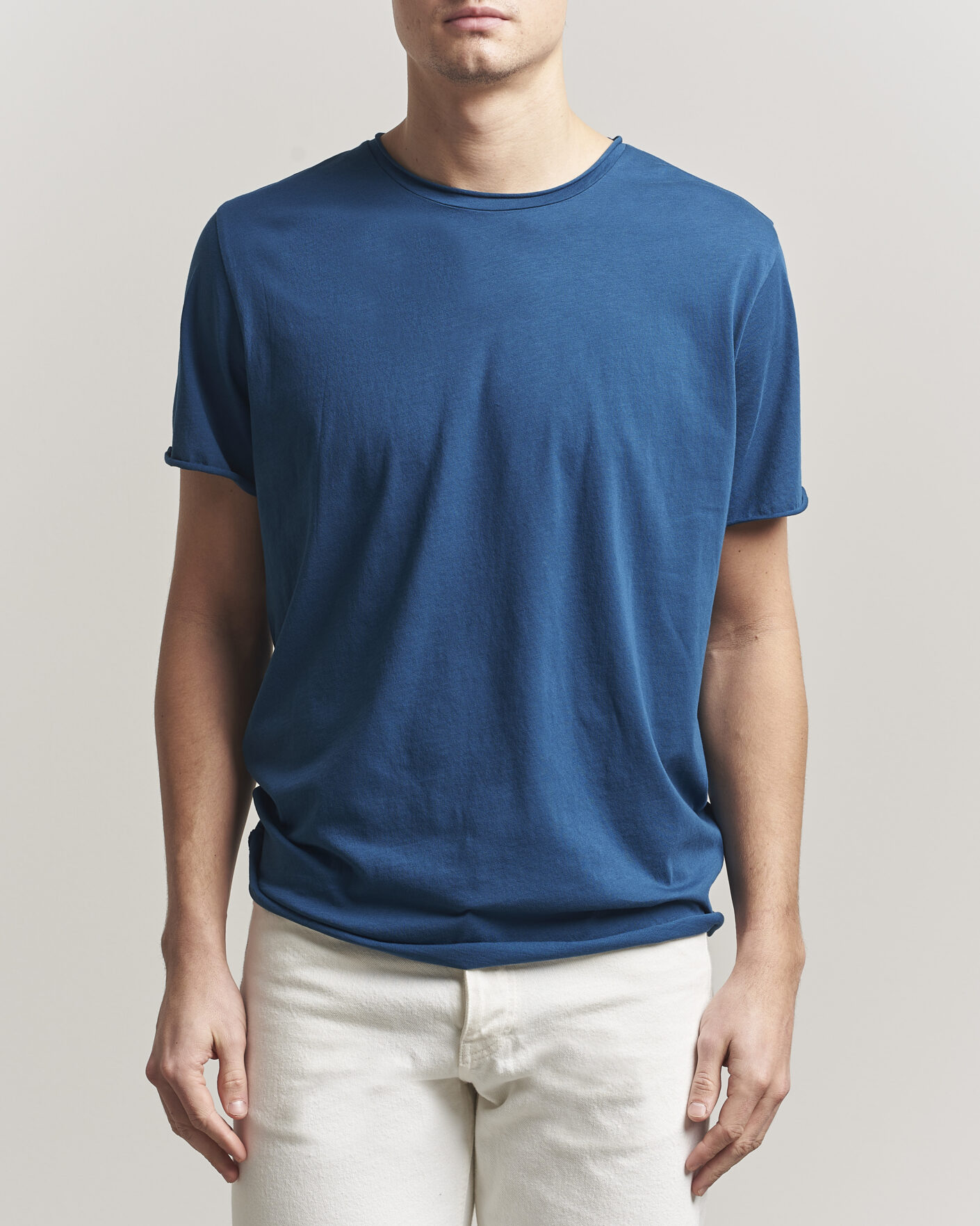 Herr | T-Shirts | Filippa K | Roll Neck Crew Neck T-Shirt Night Teal