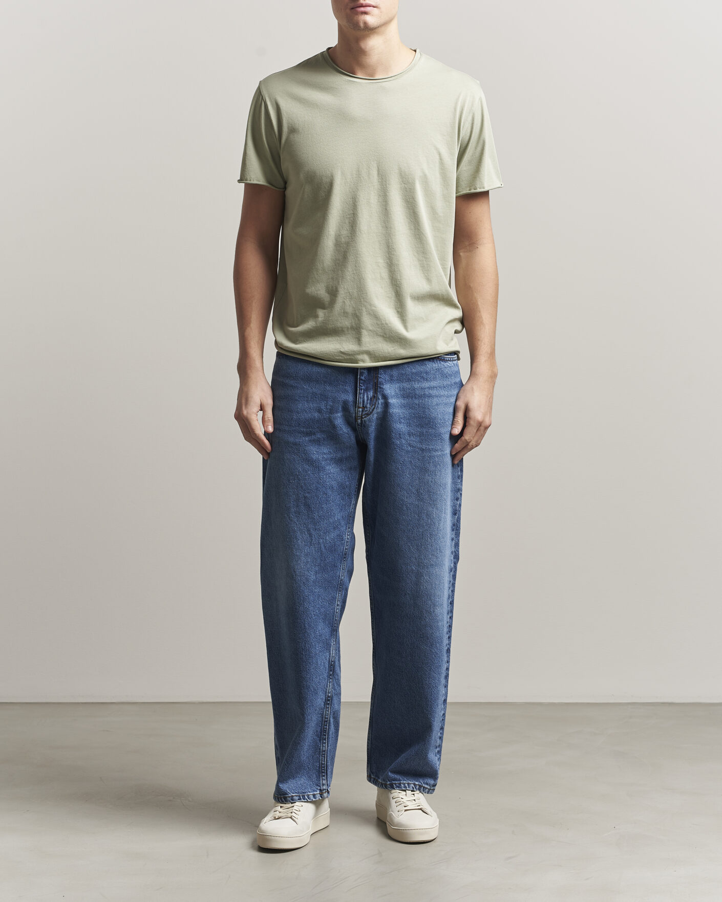 Herr | T-Shirts | Filippa K | Roll Neck Crew Neck T-Shirt Light Green