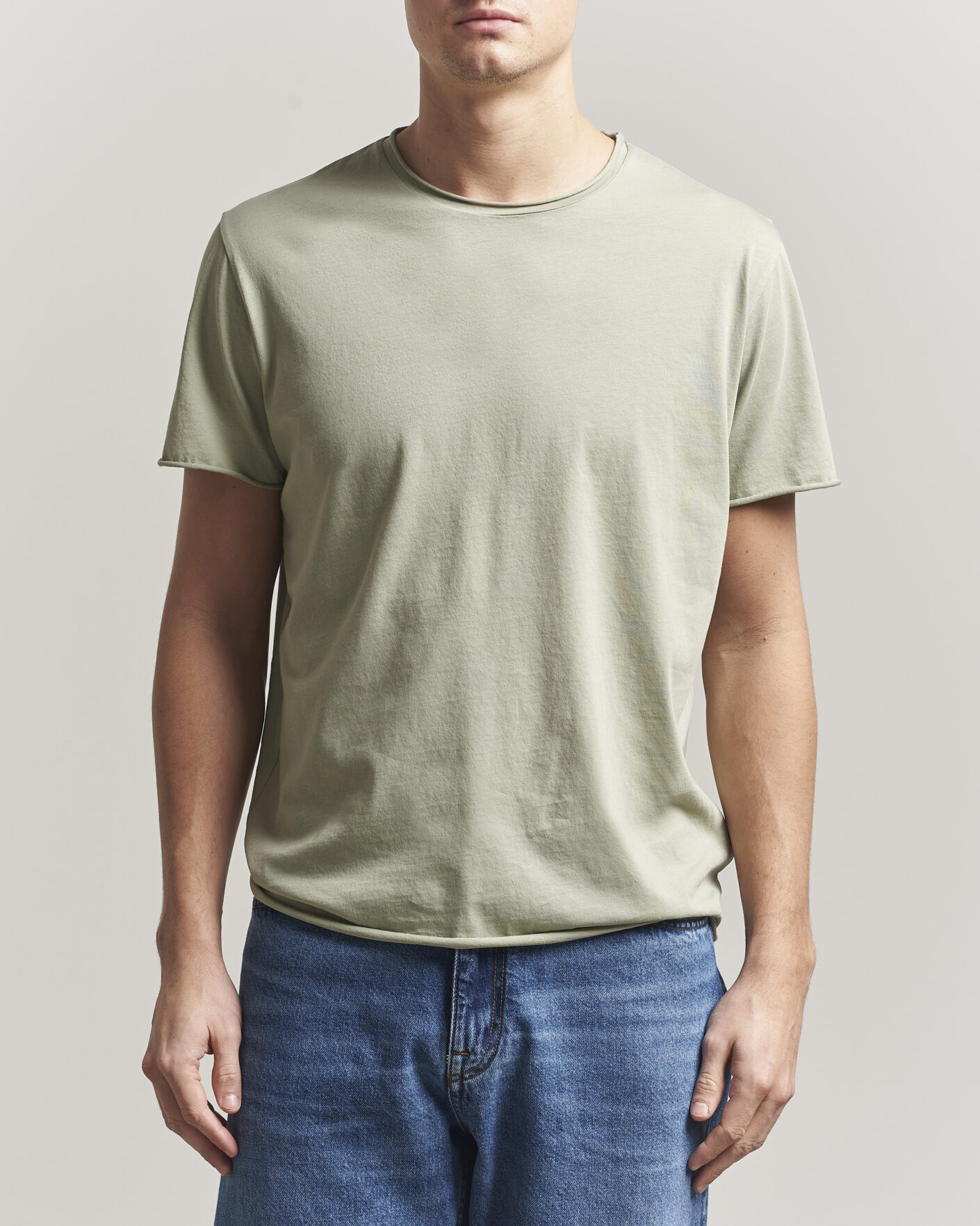 Herr | T-Shirts | Filippa K | Roll Neck Crew Neck T-Shirt Light Green
