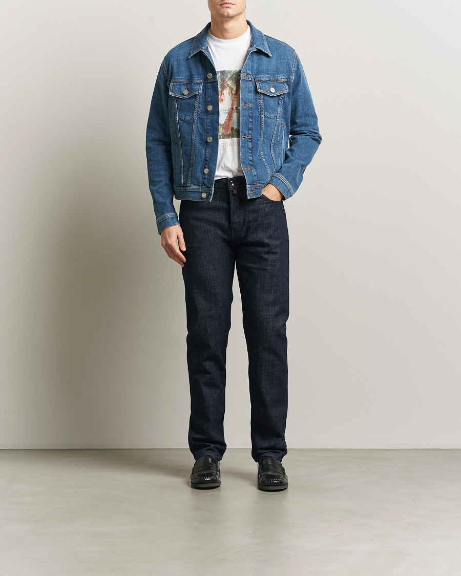 Herr | Jeans | Jacob Cohën | Edos Regular Straight Fit Stretch Jeans Dark Blue
