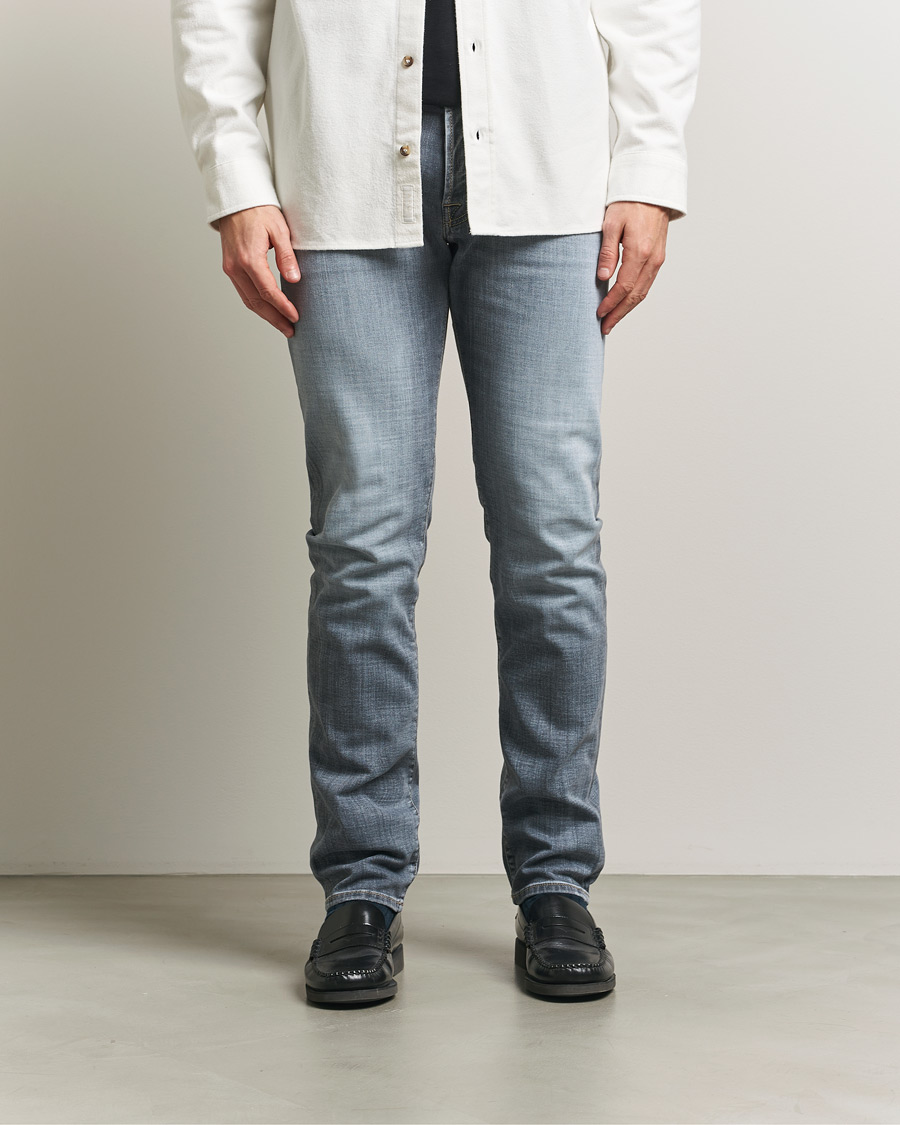 Herr | Byxor | Jacob Cohën | Bard Slim Fit Stretch Jeans Light Grey