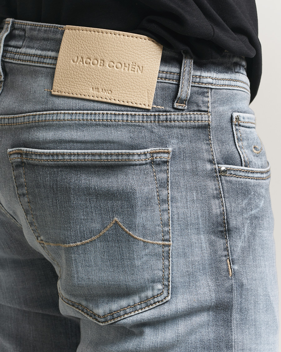 Herr | Jeans | Jacob Cohën | Bard Slim Fit Stretch Jeans Light Grey