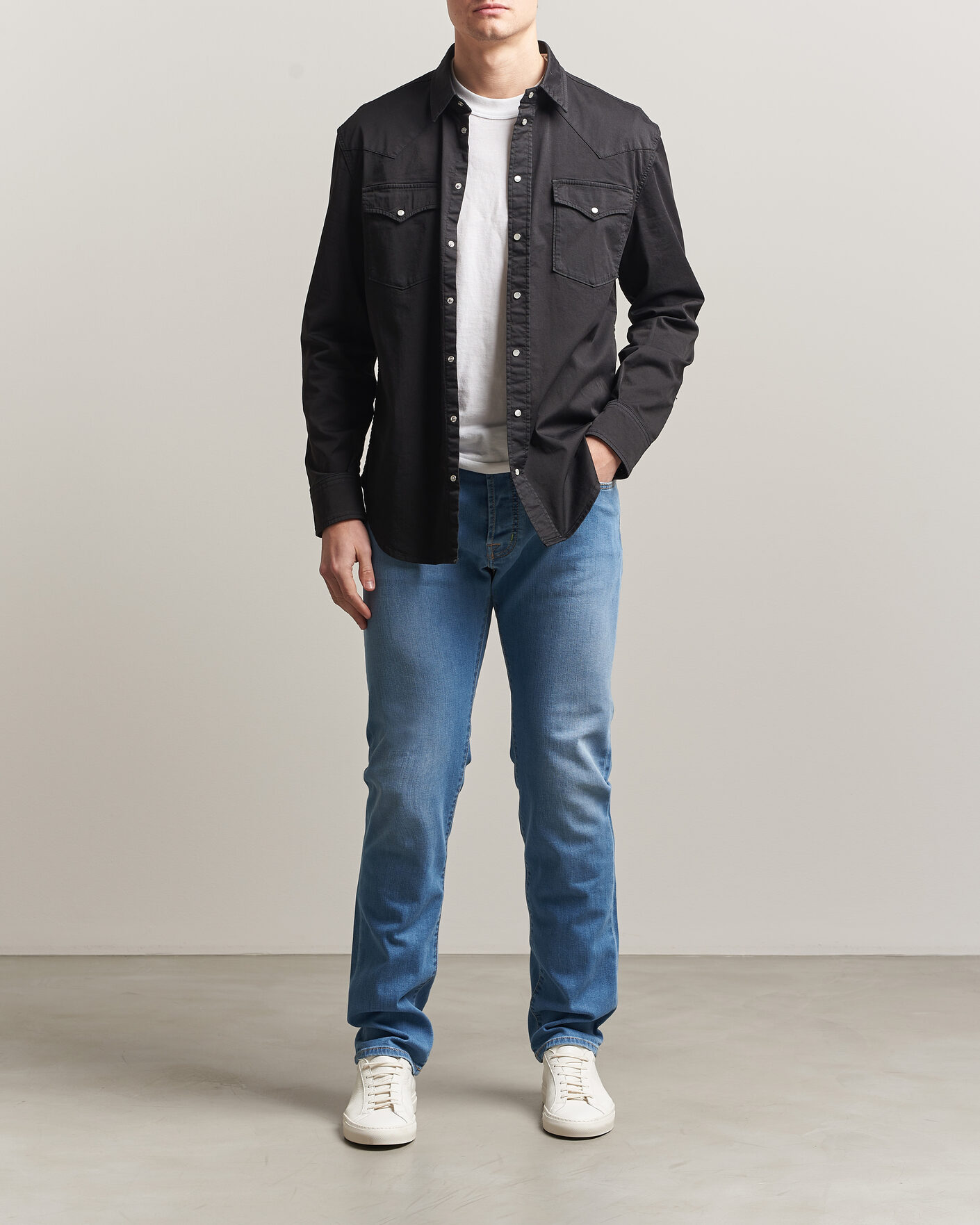 Herr | Byxor | Jacob Cohën | Bard Slim Fit Stretch Jeans Super Light Blue