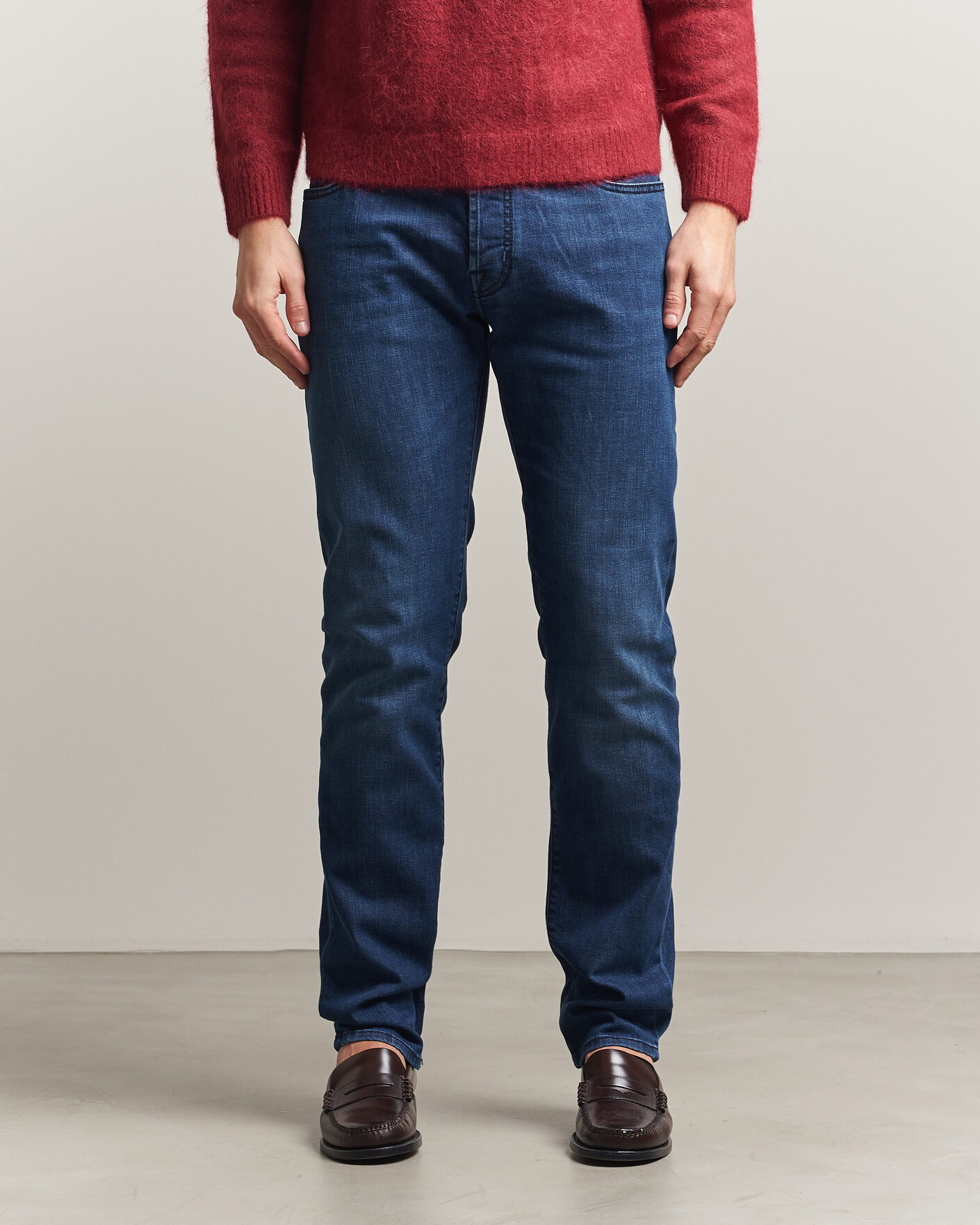 Herr | Jeans | Jacob Cohën | Bard Slim Fit Stretch Jeans Mid Blue