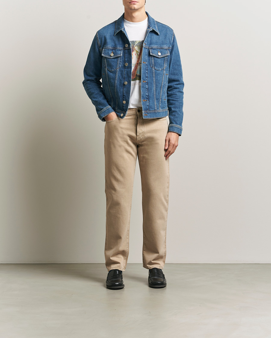 Herr | Byxor | Jacob Cohën | Edos Regular Straight Fit Bull Denim Jeans Beige